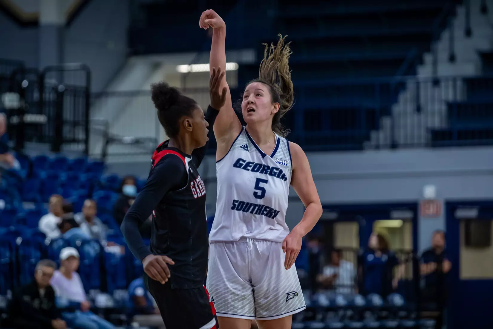STATESBORO, GEORGIA - DECEMBER 11: Georgia Southern Women’s Basketball faces the Gardner-Webb Bulldogs at Hanner Fieldhouse on December 11, 2021 in Statesboro, Georgia