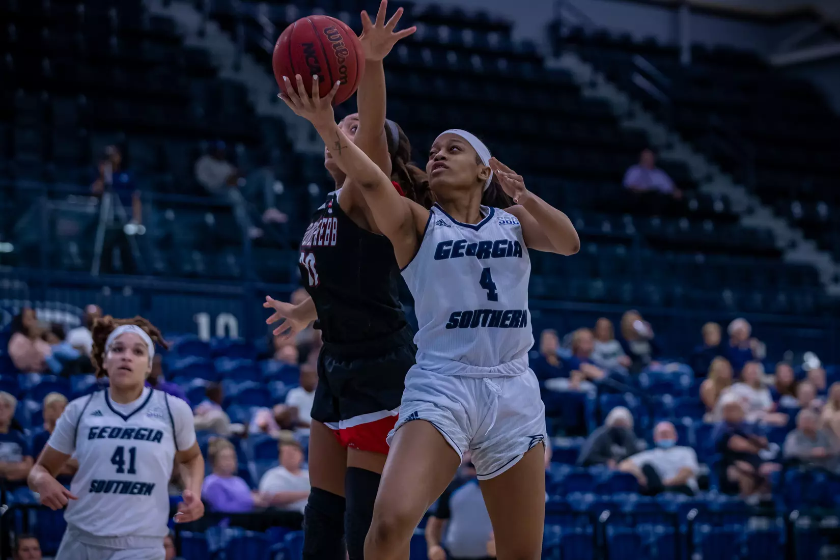 STATESBORO, GEORGIA - DECEMBER 11: Georgia Southern Women’s Basketball faces the Gardner-Webb Bulldogs at Hanner Fieldhouse on December 11, 2021 in Statesboro, Georgia
