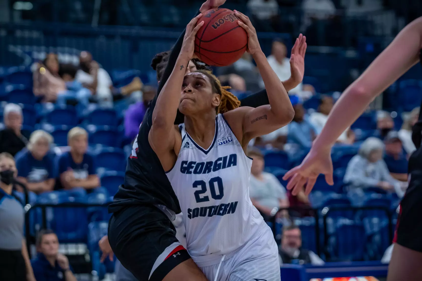 STATESBORO, GEORGIA - DECEMBER 11: Georgia Southern Women’s Basketball faces the Gardner-Webb Bulldogs at Hanner Fieldhouse on December 11, 2021 in Statesboro, Georgia