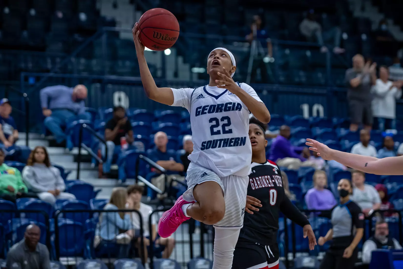 STATESBORO, GEORGIA - DECEMBER 11: Georgia Southern Women’s Basketball faces the Gardner-Webb Bulldogs at Hanner Fieldhouse on December 11, 2021 in Statesboro, Georgia