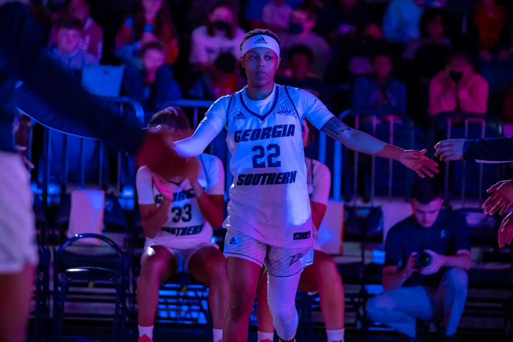 STATESBORO, GEORGIA - DECEMBER 13: Georgia Southern Women’s Basketball faces the Carver College Cougars at Hanner Fieldhouse on December 13, 2021 in Statesboro, Georgia