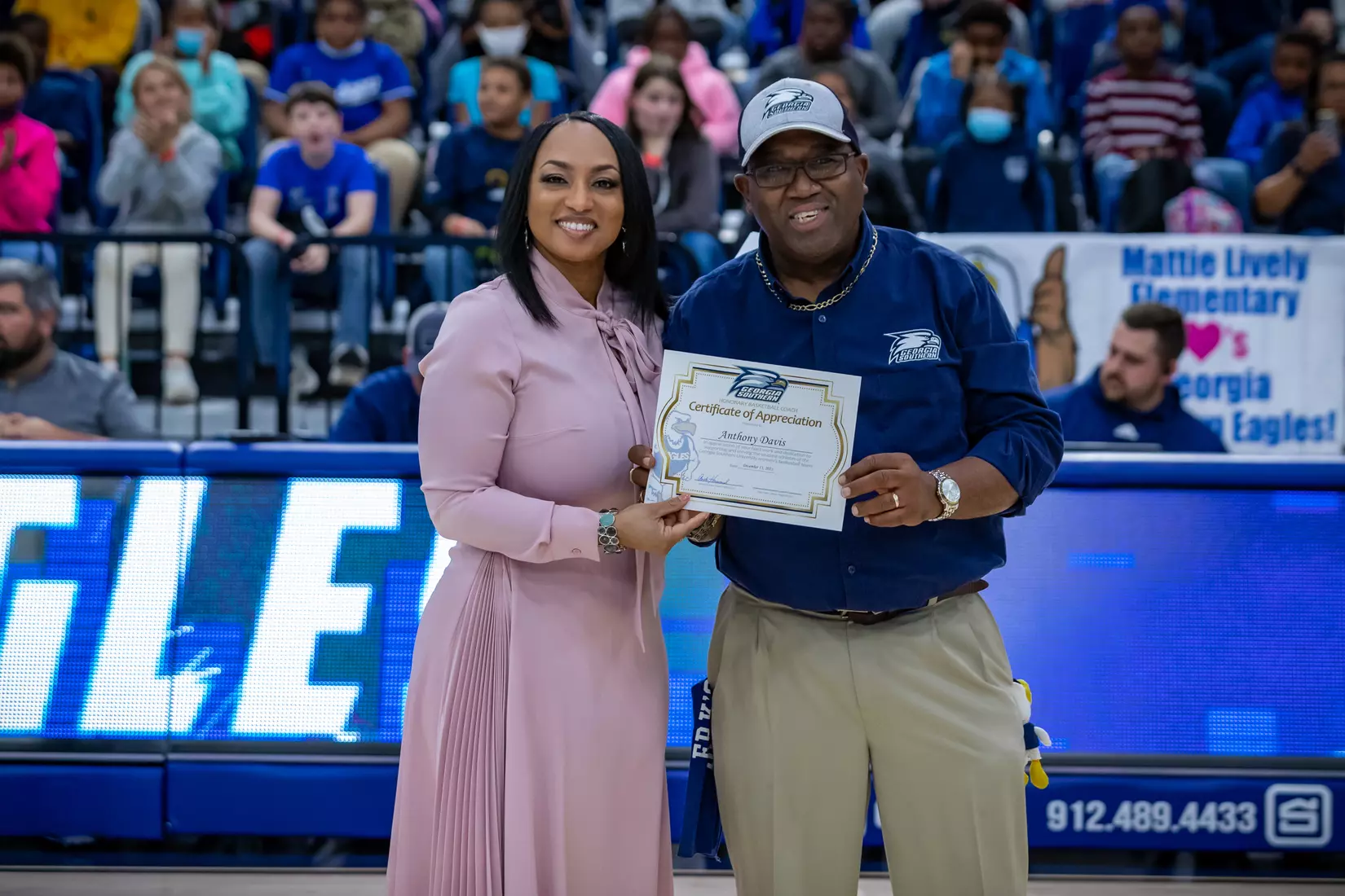 STATESBORO, GEORGIA - DECEMBER 13: Georgia Southern Women’s Basketball faces the Carver College Cougars at Hanner Fieldhouse on December 13, 2021 in Statesboro, Georgia