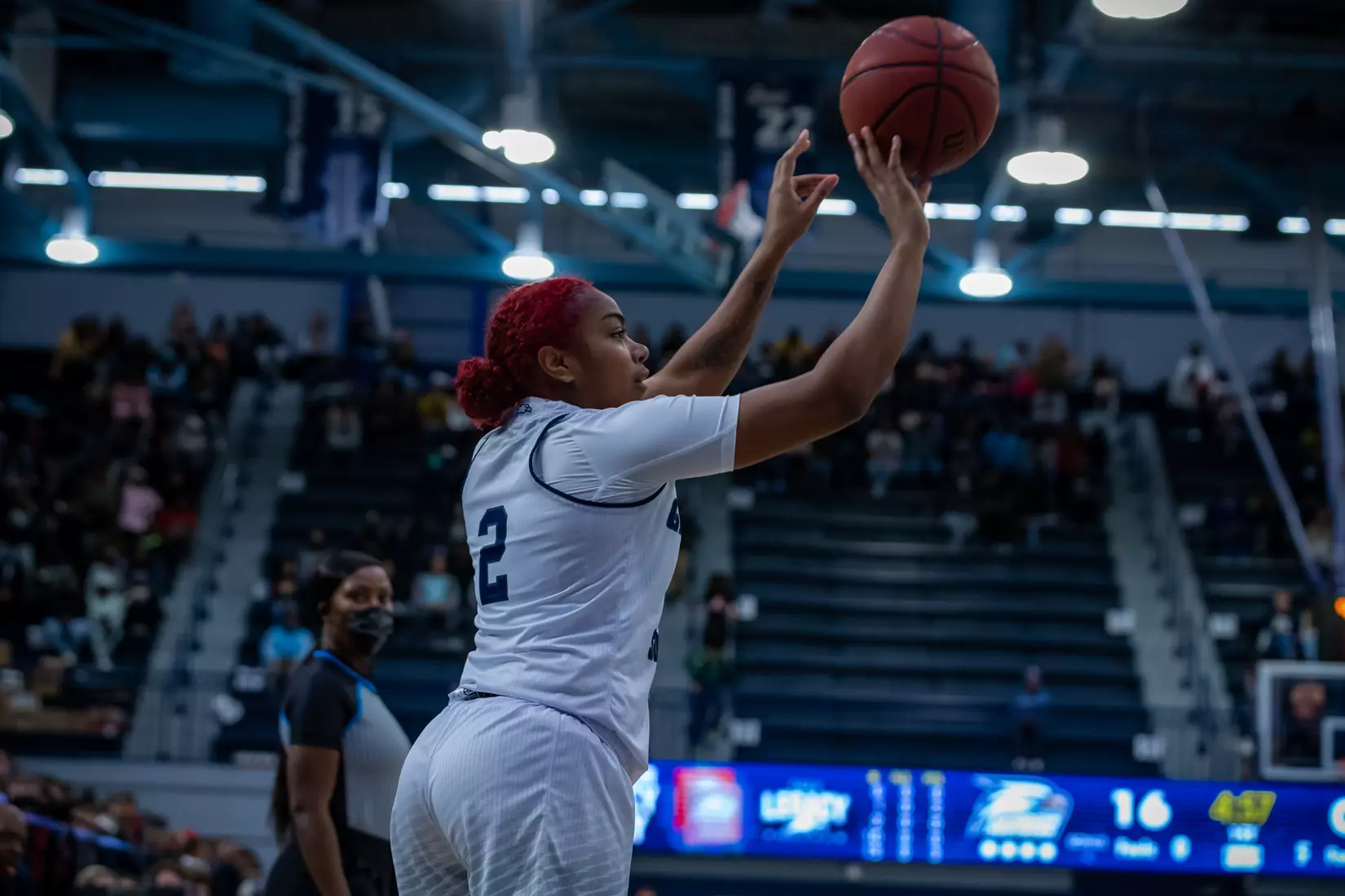 STATESBORO, GEORGIA - DECEMBER 13: Georgia Southern Women’s Basketball faces the Carver College Cougars at Hanner Fieldhouse on December 13, 2021 in Statesboro, Georgia