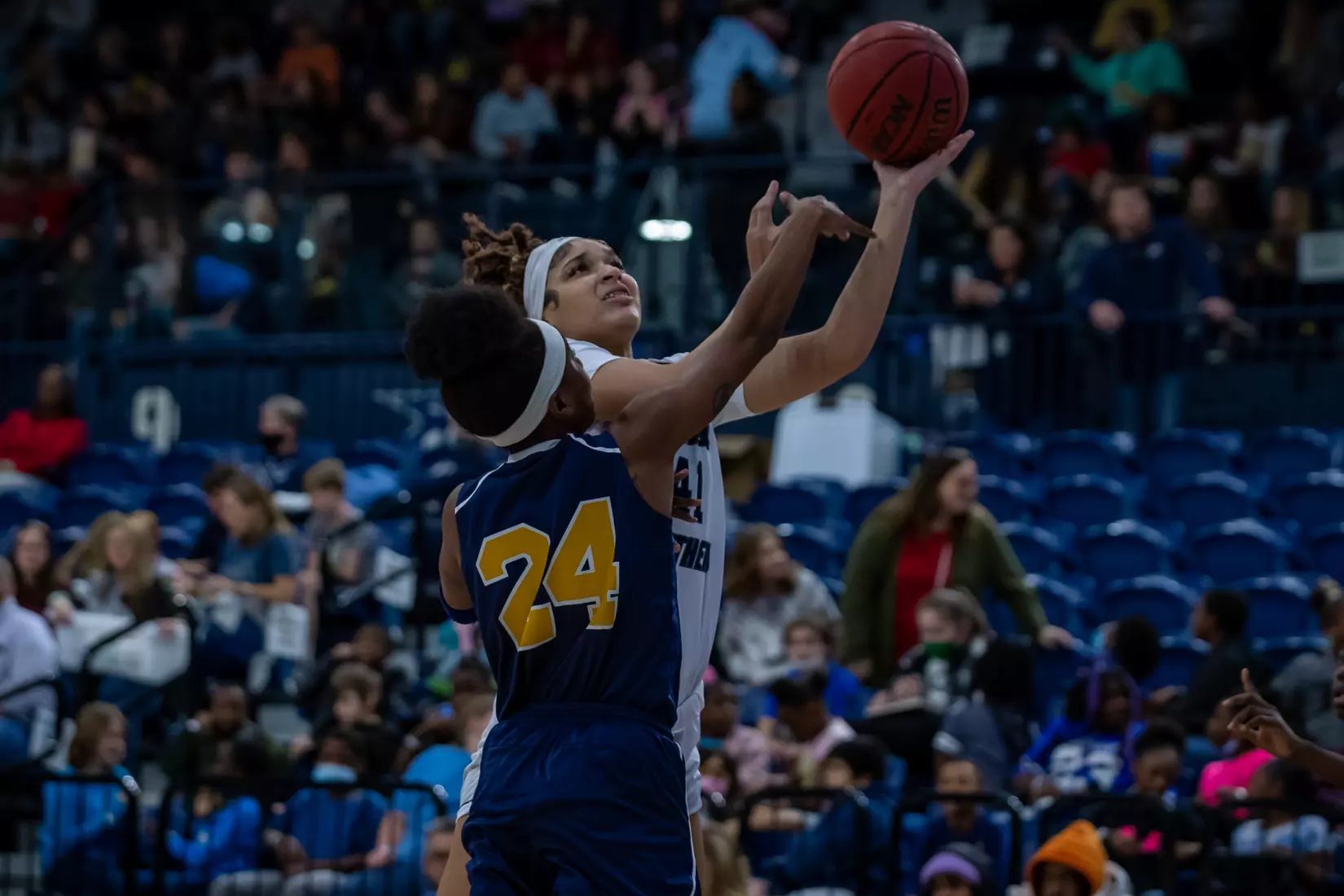 STATESBORO, GEORGIA - DECEMBER 13: Georgia Southern Women’s Basketball faces the Carver College Cougars at Hanner Fieldhouse on December 13, 2021 in Statesboro, Georgia