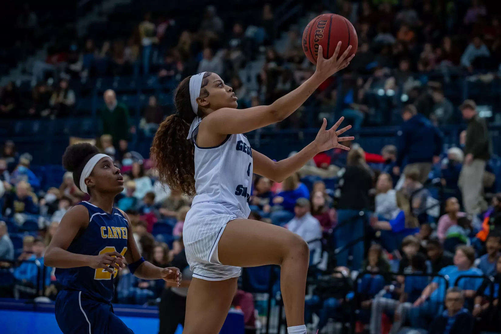 STATESBORO, GEORGIA - DECEMBER 13: Georgia Southern Women’s Basketball faces the Carver College Cougars at Hanner Fieldhouse on December 13, 2021 in Statesboro, Georgia