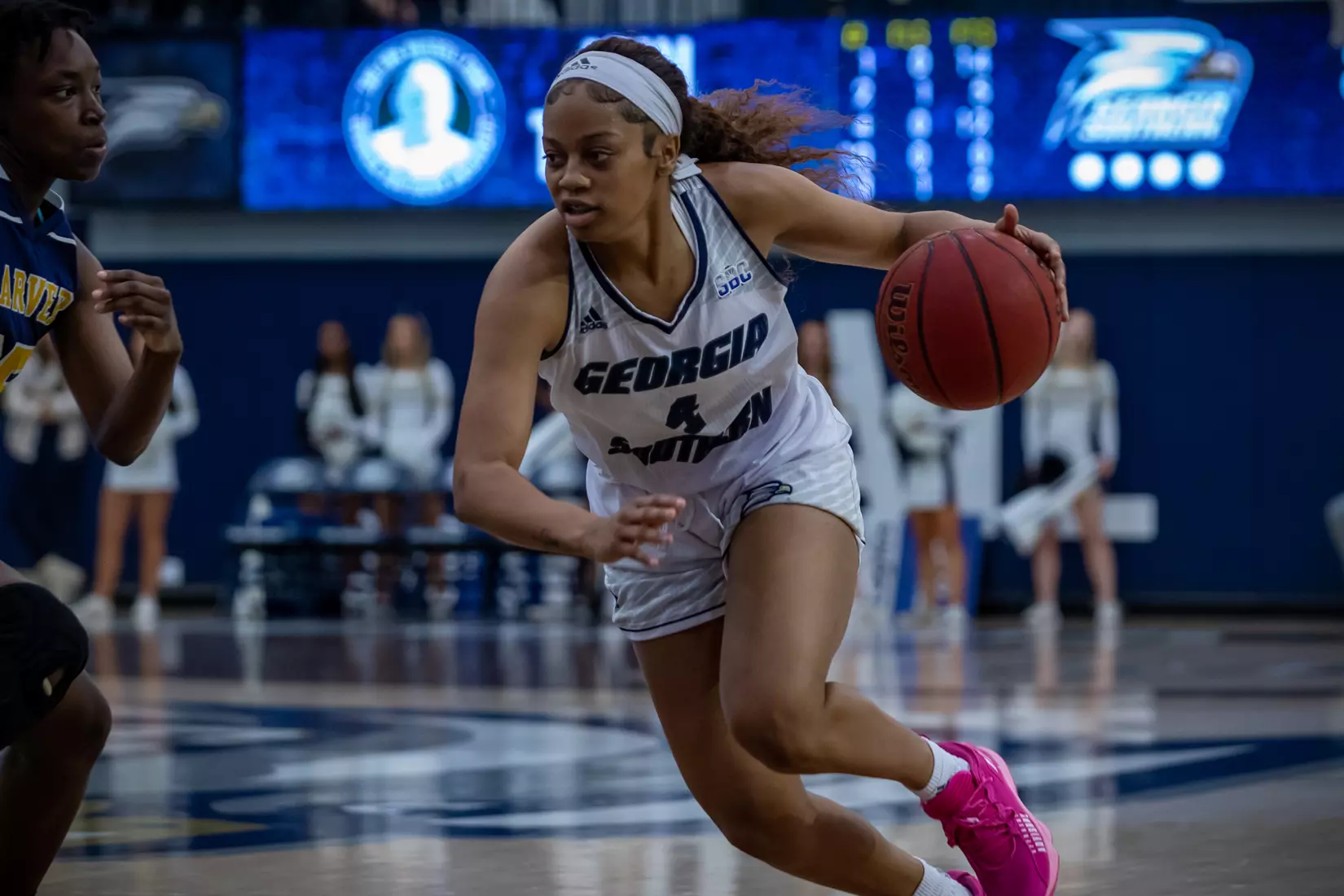 STATESBORO, GEORGIA - DECEMBER 13: Georgia Southern Women’s Basketball faces the Carver College Cougars at Hanner Fieldhouse on December 13, 2021 in Statesboro, Georgia