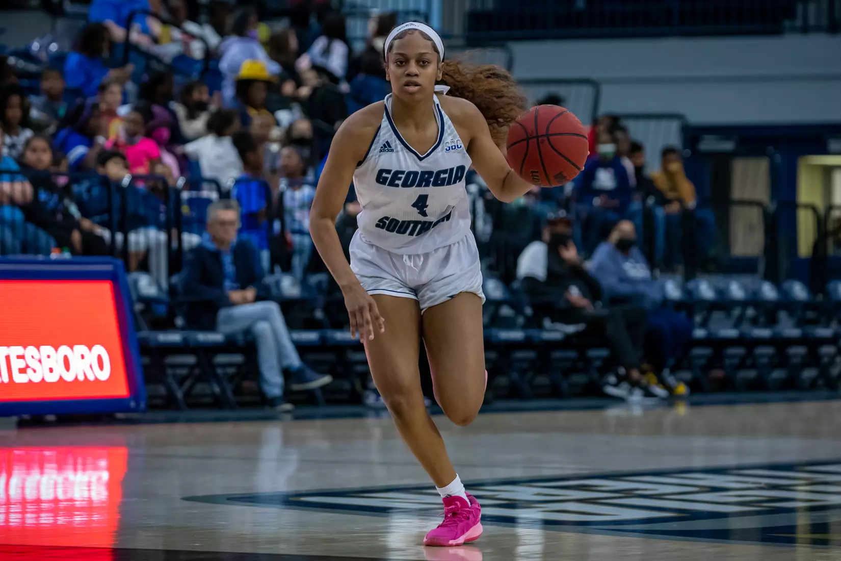 STATESBORO, GEORGIA - DECEMBER 13: Georgia Southern Women’s Basketball faces the Carver College Cougars at Hanner Fieldhouse on December 13, 2021 in Statesboro, Georgia