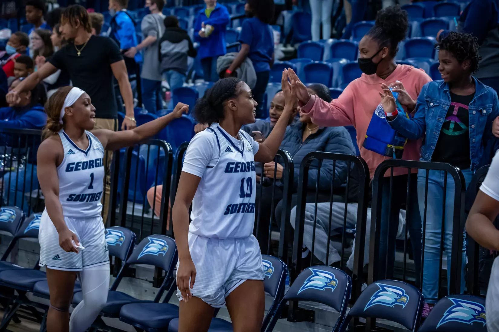 STATESBORO, GEORGIA - DECEMBER 13: Georgia Southern Women’s Basketball faces the Carver College Cougars at Hanner Fieldhouse on December 13, 2021 in Statesboro, Georgia