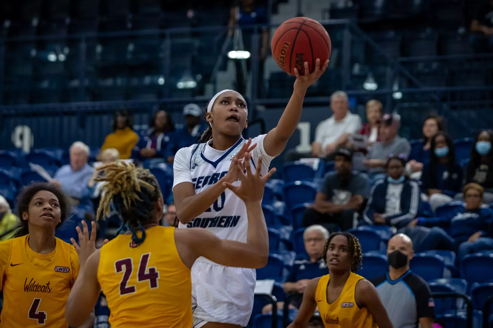 STATESBORO, GEORGIA - DECEMBER 19: Georgia Southern Women’s Basketball faces the Bethune-Cookman Wildcats at Hanner Fieldhouse on December 19, 2021 in Statesboro, Georgia