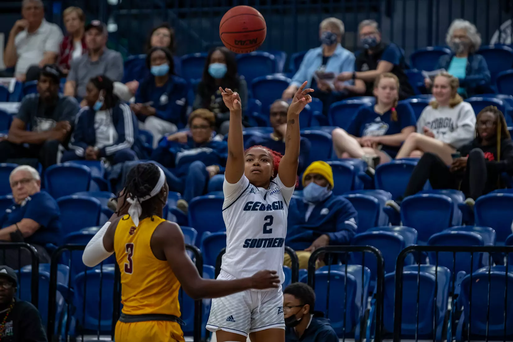 STATESBORO, GEORGIA - DECEMBER 19: Georgia Southern Women’s Basketball faces the Bethune-Cookman Wildcats at Hanner Fieldhouse on December 19, 2021 in Statesboro, Georgia