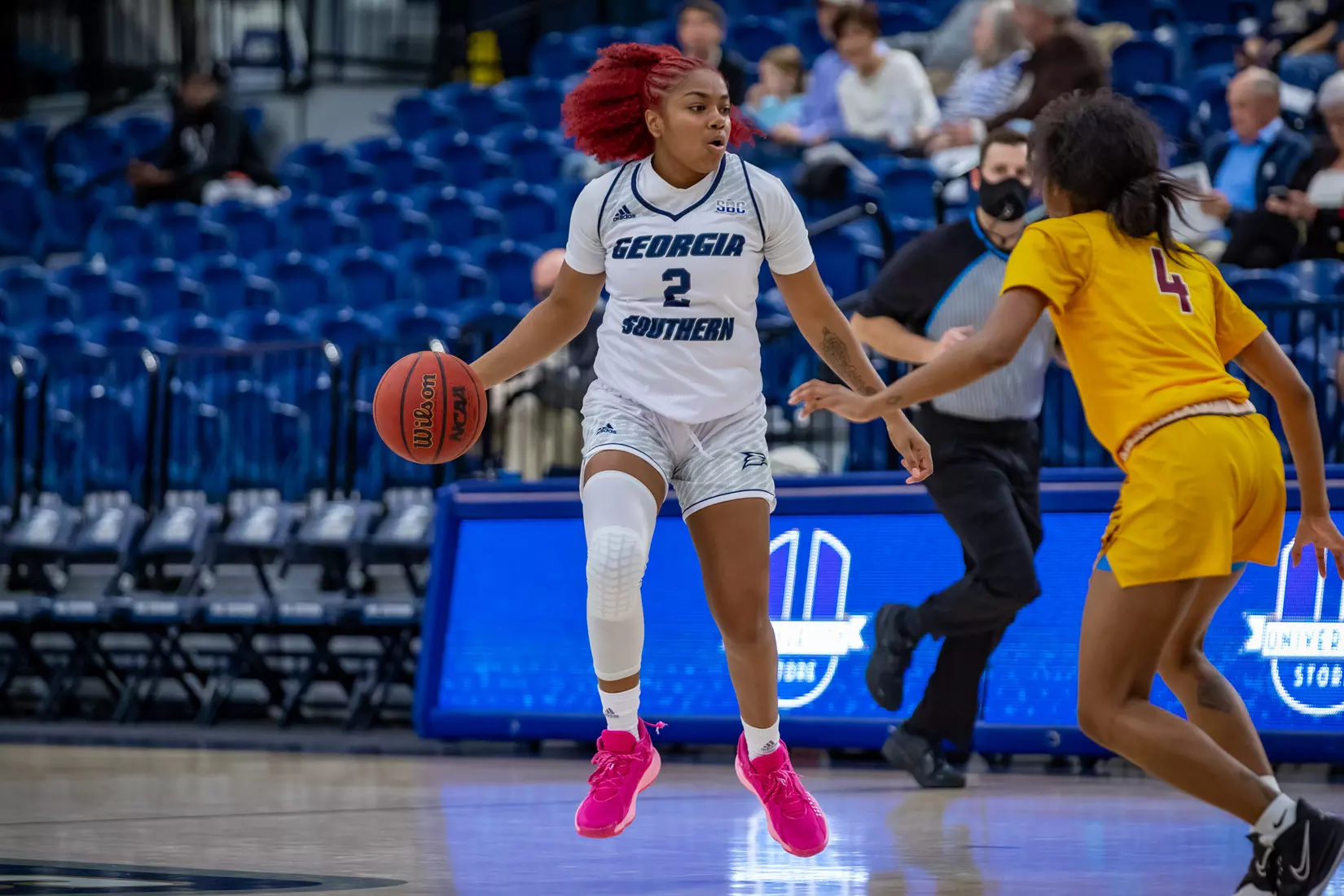 STATESBORO, GEORGIA - DECEMBER 19: Georgia Southern Women’s Basketball faces the Bethune-Cookman Wildcats at Hanner Fieldhouse on December 19, 2021 in Statesboro, Georgia