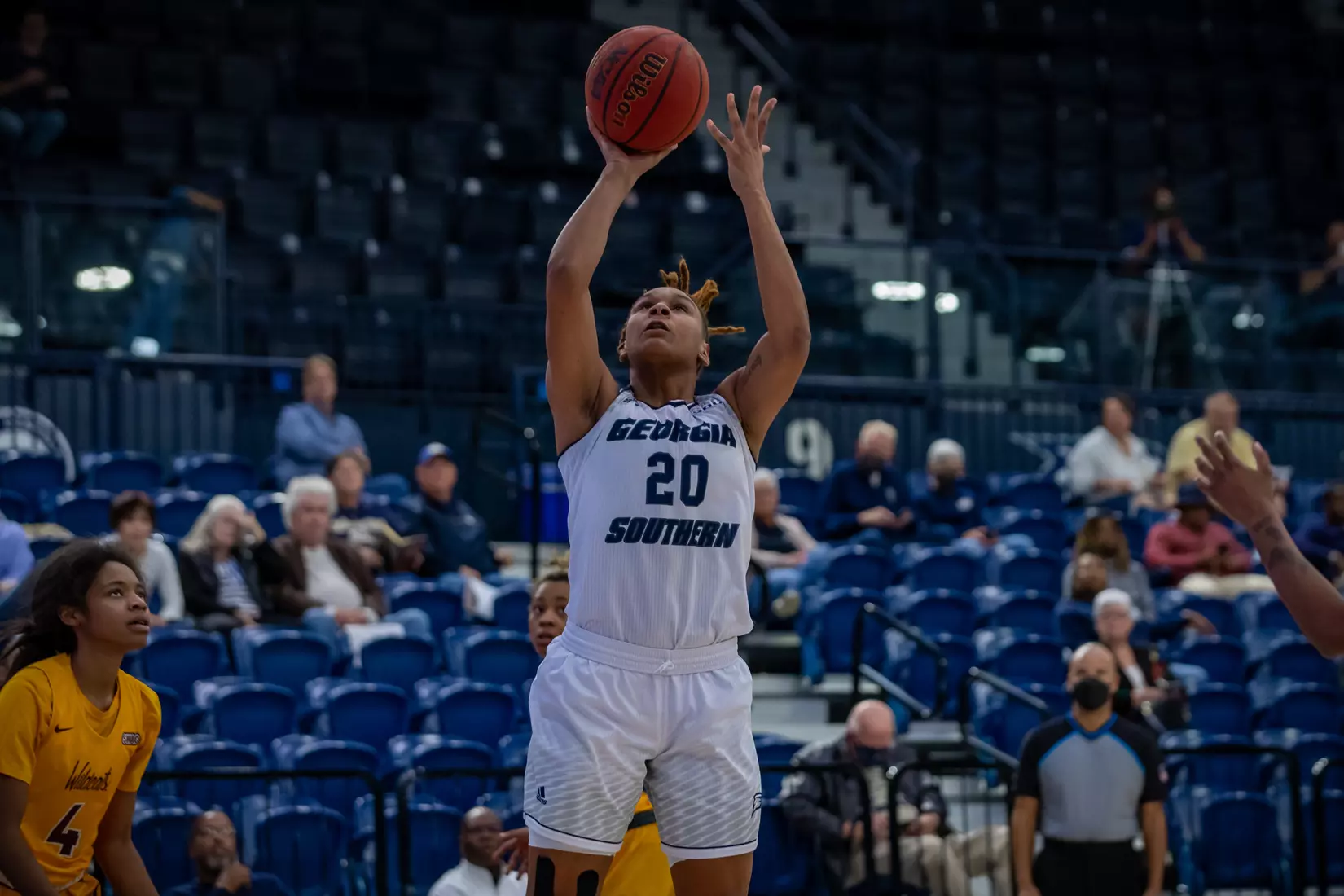 STATESBORO, GEORGIA - DECEMBER 19: Georgia Southern Women’s Basketball faces the Bethune-Cookman Wildcats at Hanner Fieldhouse on December 19, 2021 in Statesboro, Georgia