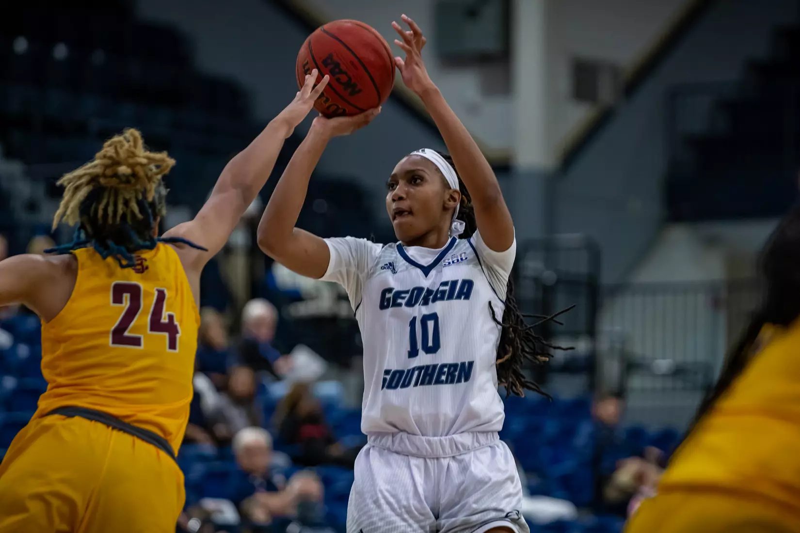 STATESBORO, GEORGIA - DECEMBER 19: Georgia Southern Women’s Basketball faces the Bethune-Cookman Wildcats at Hanner Fieldhouse on December 19, 2021 in Statesboro, Georgia