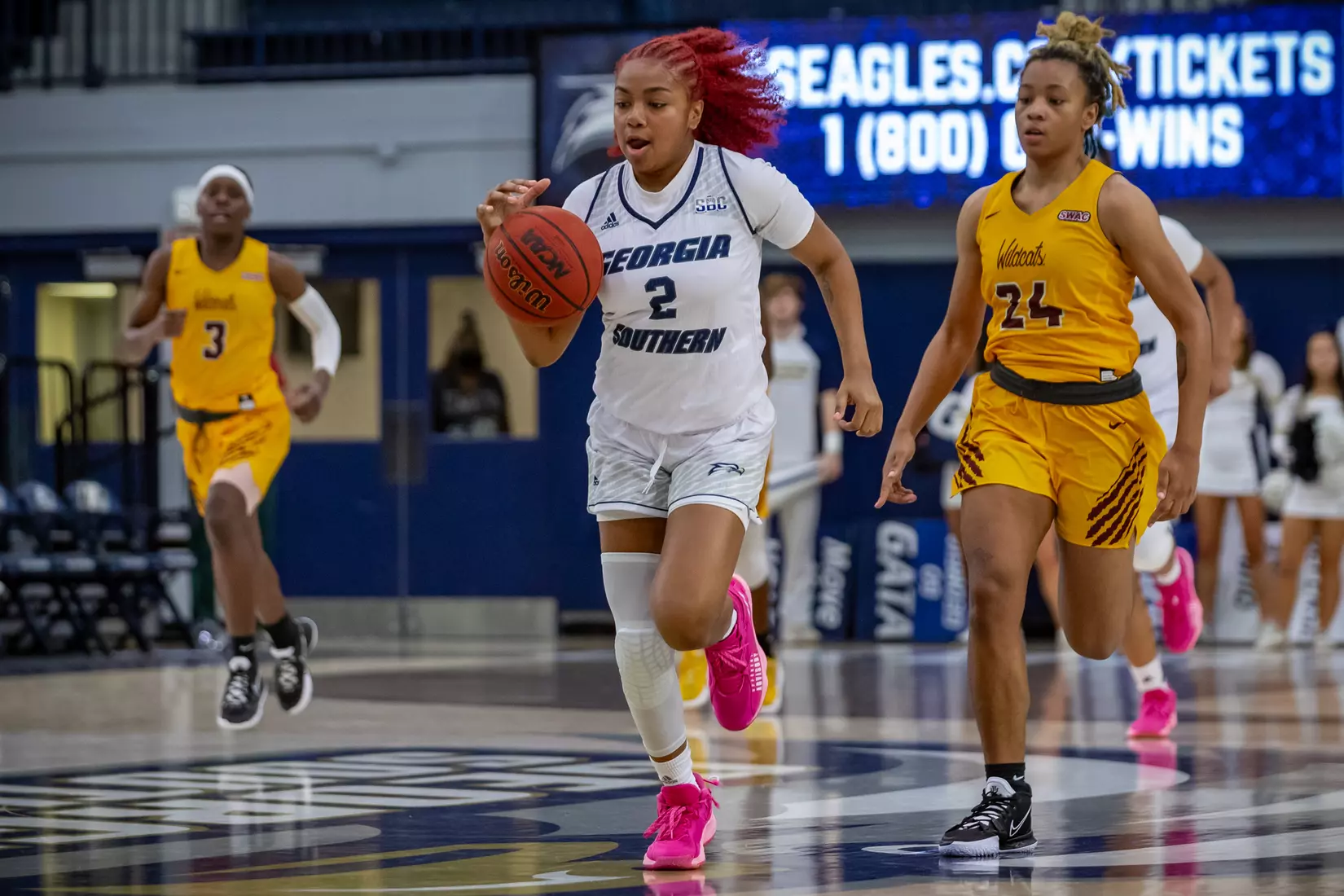 STATESBORO, GEORGIA - DECEMBER 19: Georgia Southern Women’s Basketball faces the Bethune-Cookman Wildcats at Hanner Fieldhouse on December 19, 2021 in Statesboro, Georgia