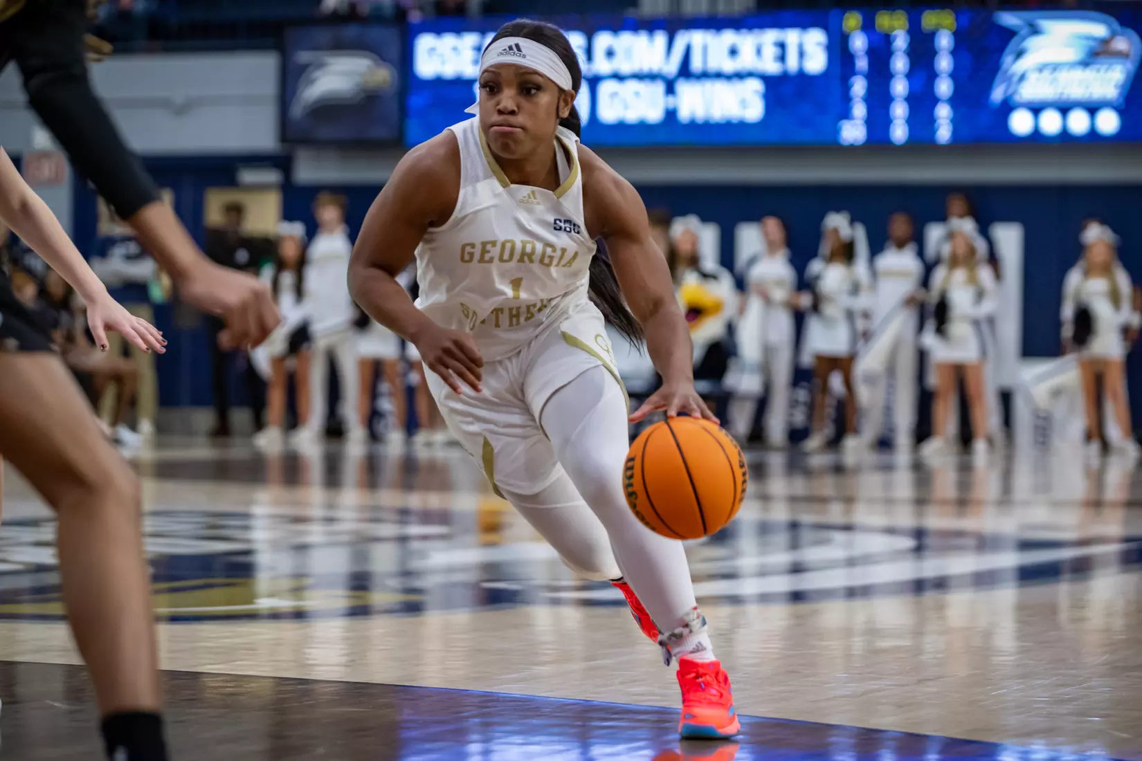 STATESBORO, GEORGIA - FEBRUARY 5: Georgia Southern Women’s Basketball faces the Georgia State Panthers at Hanner Fieldhouse on February 5, 2022 in Statesboro, Georgia
