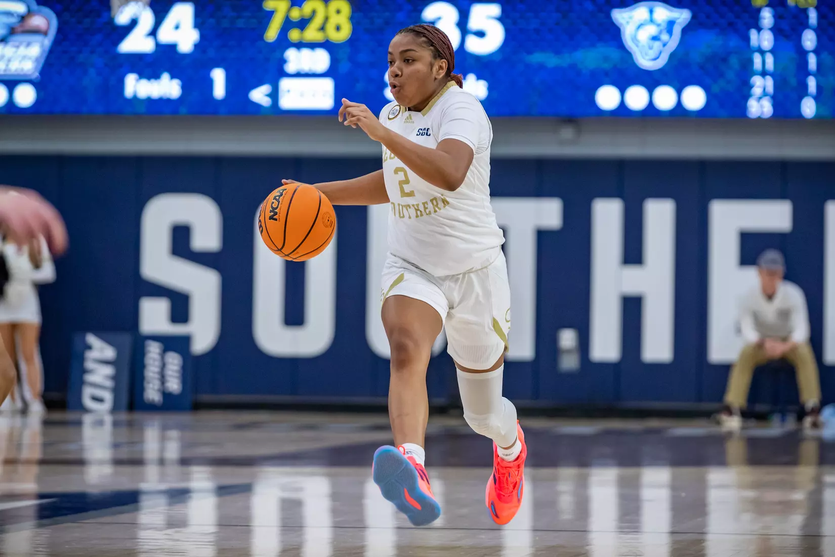 STATESBORO, GEORGIA - FEBRUARY 5: Georgia Southern Women’s Basketball faces the Georgia State Panthers at Hanner Fieldhouse on February 5, 2022 in Statesboro, Georgia
