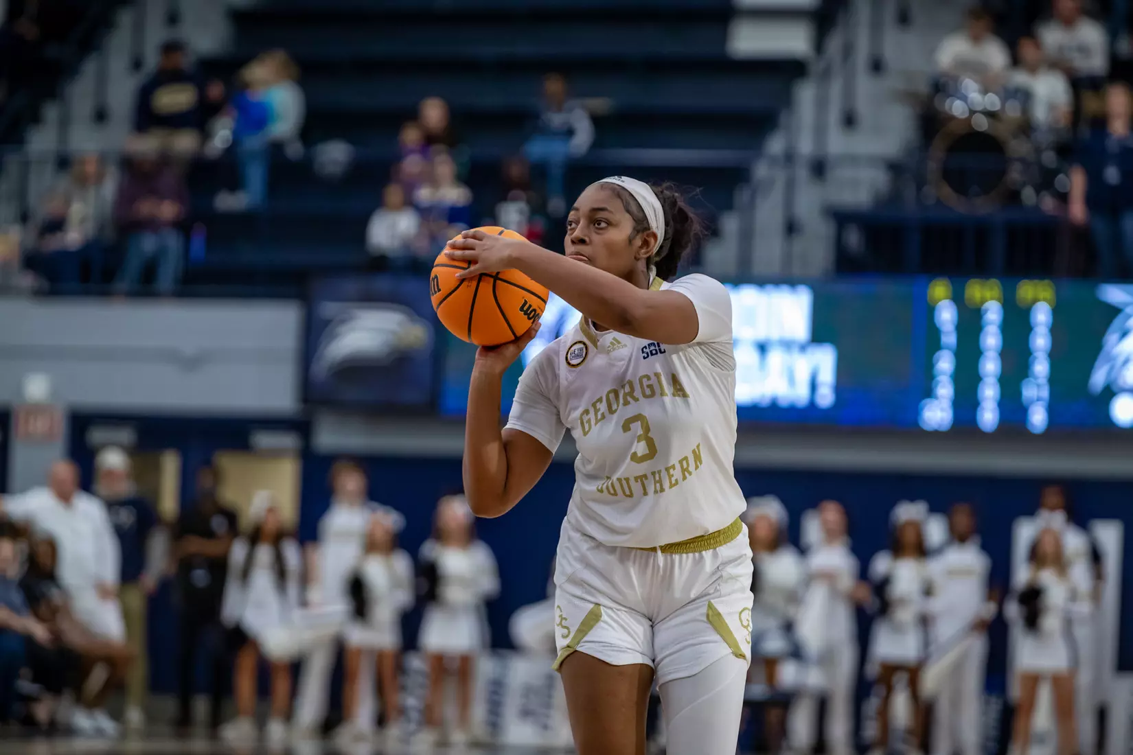 STATESBORO, GEORGIA - FEBRUARY 5: Georgia Southern Women’s Basketball faces the Georgia State Panthers at Hanner Fieldhouse on February 5, 2022 in Statesboro, Georgia