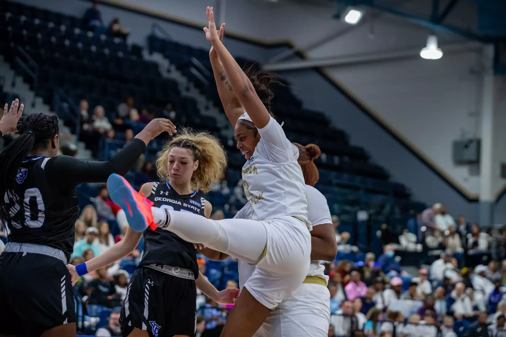 STATESBORO, GEORGIA - FEBRUARY 5: Georgia Southern Women’s Basketball faces the Georgia State Panthers at Hanner Fieldhouse on February 5, 2022 in Statesboro, Georgia