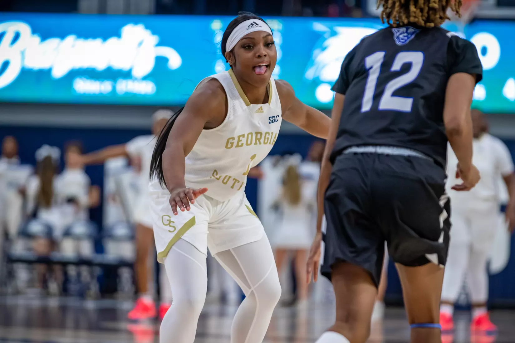 STATESBORO, GEORGIA - FEBRUARY 5: Georgia Southern Women’s Basketball faces the Georgia State Panthers at Hanner Fieldhouse on February 5, 2022 in Statesboro, Georgia