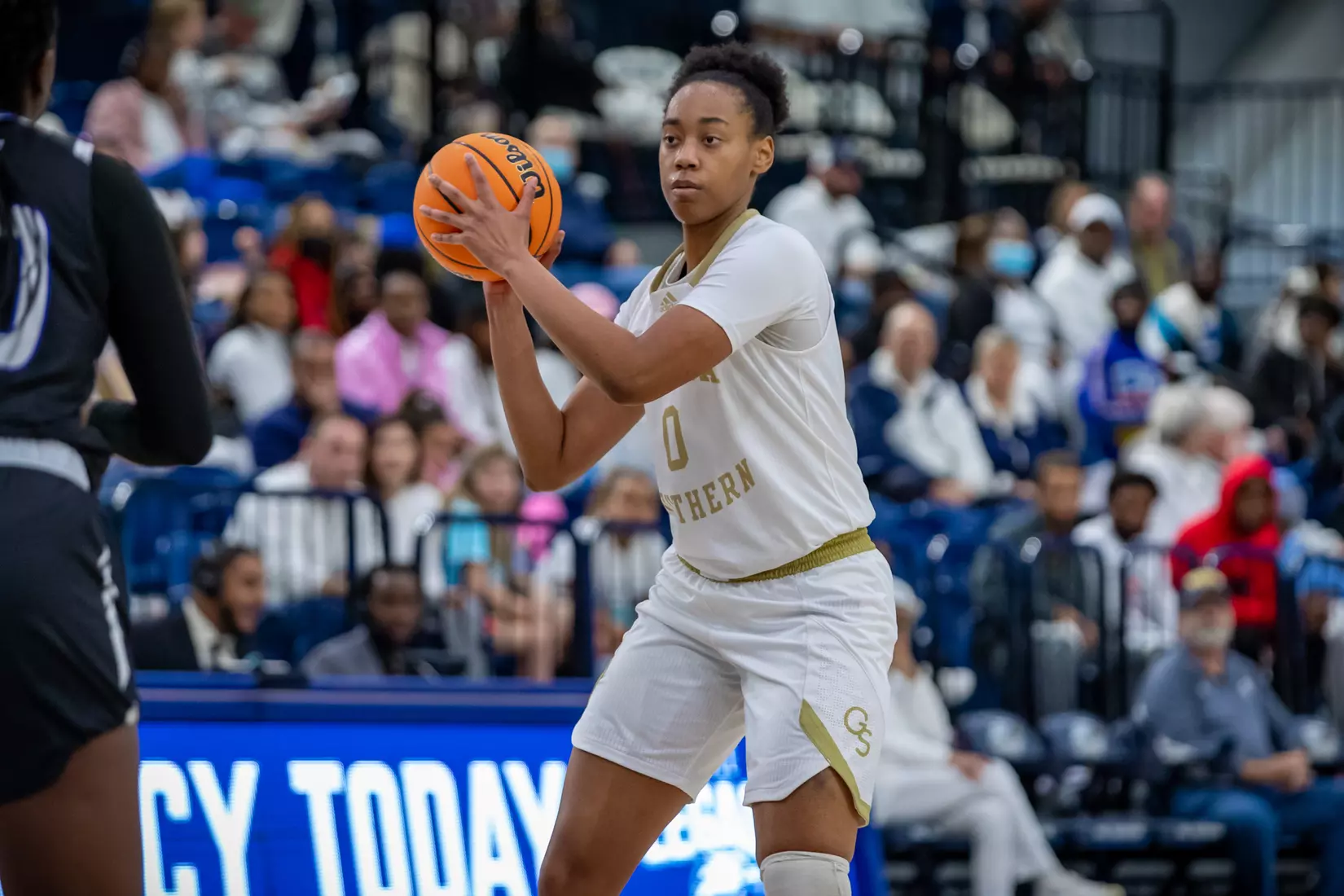 STATESBORO, GEORGIA - FEBRUARY 5: Georgia Southern Women’s Basketball faces the Georgia State Panthers at Hanner Fieldhouse on February 5, 2022 in Statesboro, Georgia