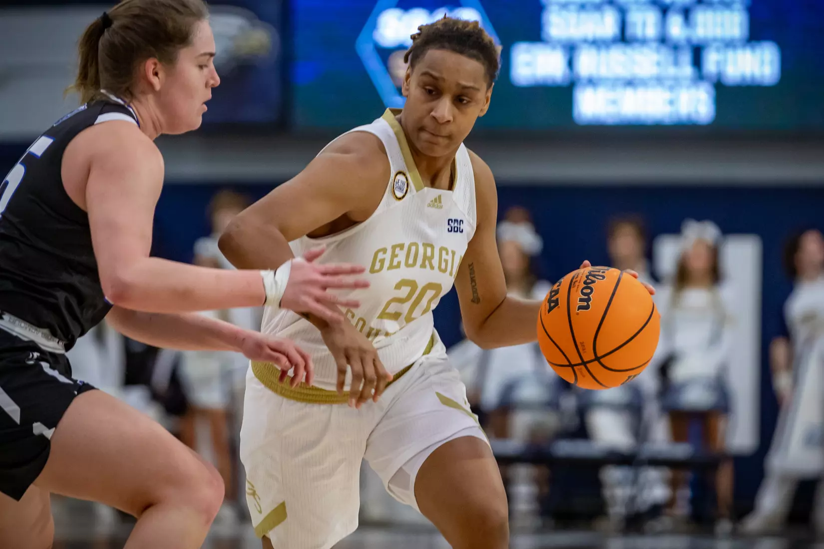 STATESBORO, GEORGIA - FEBRUARY 5: Georgia Southern Women’s Basketball faces the Georgia State Panthers at Hanner Fieldhouse on February 5, 2022 in Statesboro, Georgia