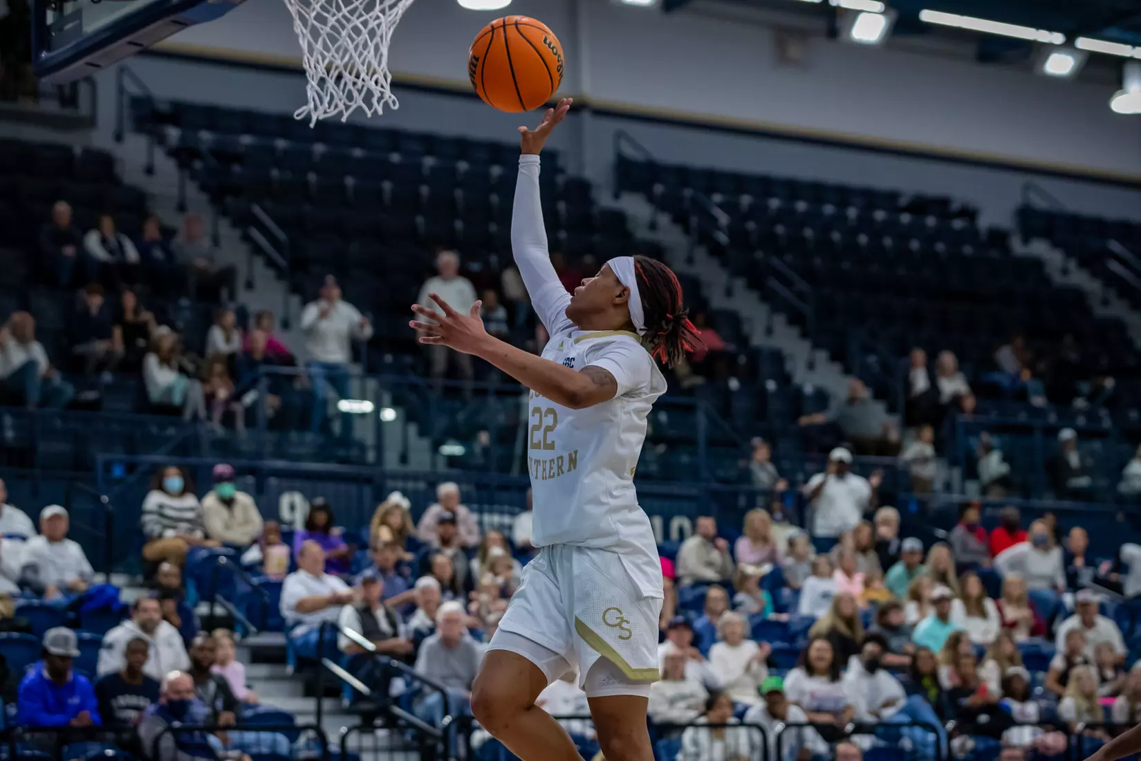 STATESBORO, GEORGIA - FEBRUARY 5: Georgia Southern Women’s Basketball faces the Georgia State Panthers at Hanner Fieldhouse on February 5, 2022 in Statesboro, Georgia