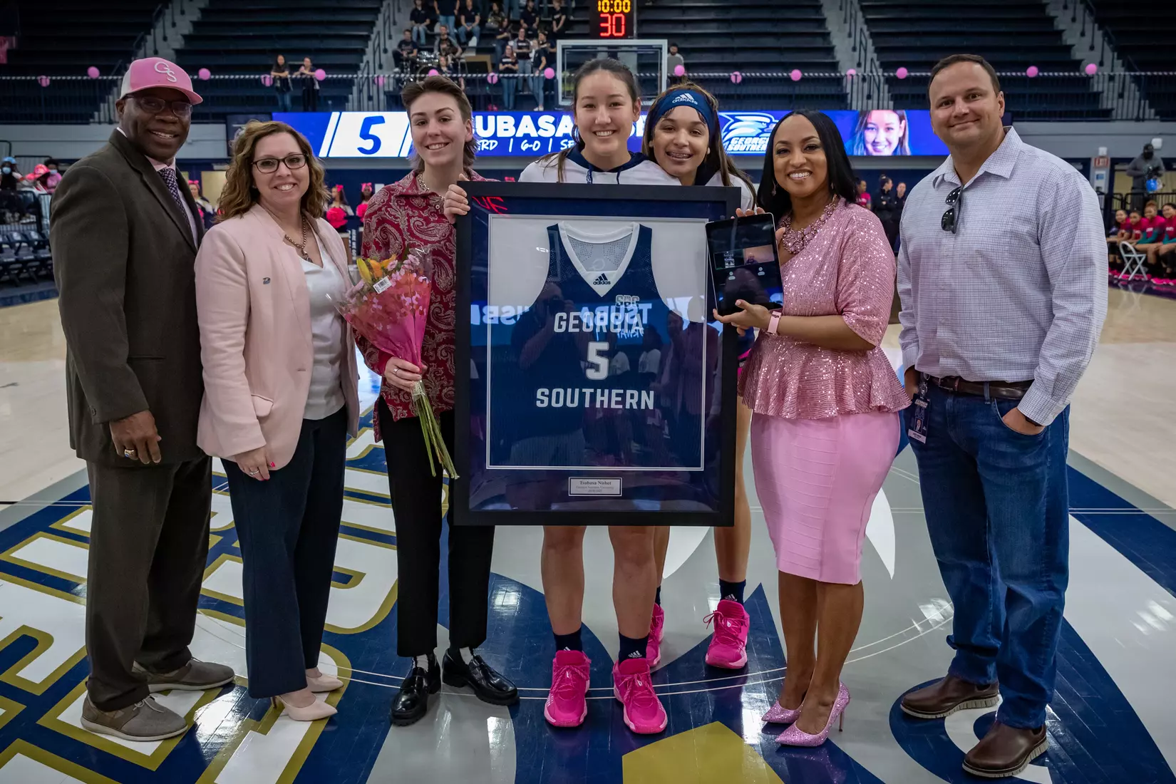 STATESBORO, GEORGIA - FEBRUARY 12: Georgia Southern Women’s Basketball faces the Coastal Carolina Chanticleers at Hanner Fieldhouse on February 12, 2022 in Statesboro, Georgia