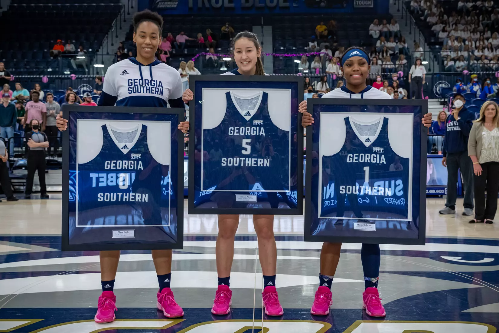STATESBORO, GEORGIA - FEBRUARY 12: Georgia Southern Women’s Basketball faces the Coastal Carolina Chanticleers at Hanner Fieldhouse on February 12, 2022 in Statesboro, Georgia