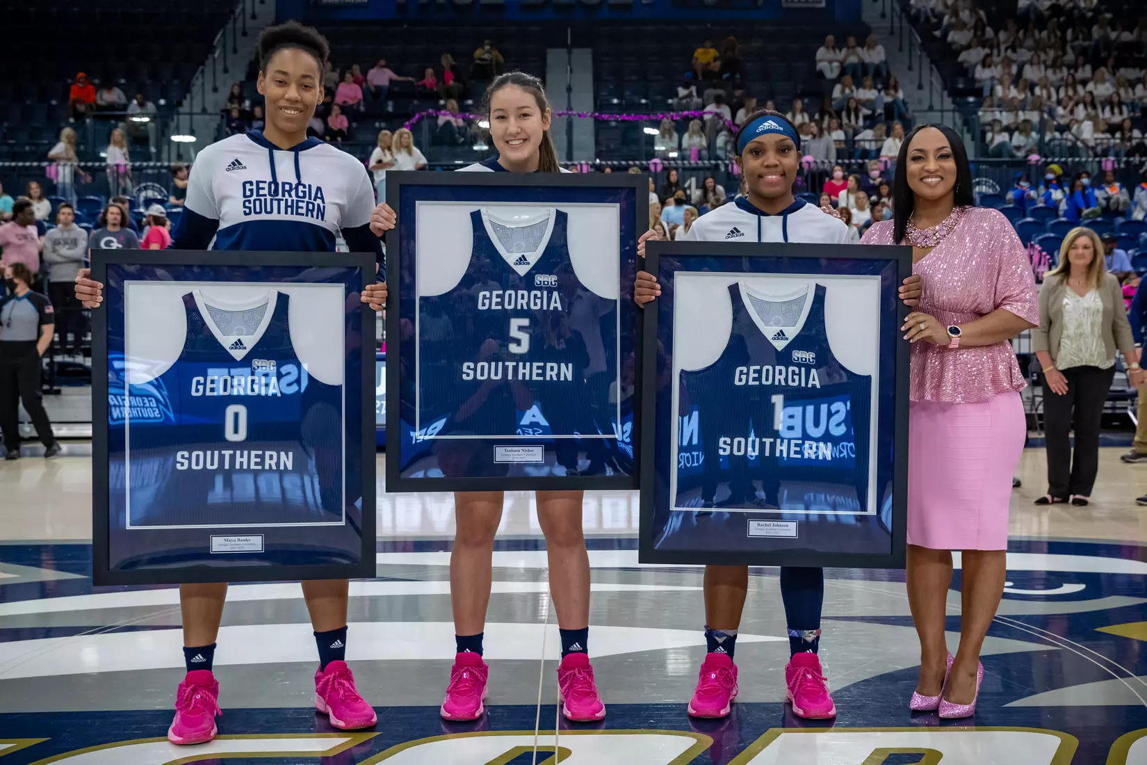 STATESBORO, GEORGIA - FEBRUARY 12: Georgia Southern Women’s Basketball faces the Coastal Carolina Chanticleers at Hanner Fieldhouse on February 12, 2022 in Statesboro, Georgia