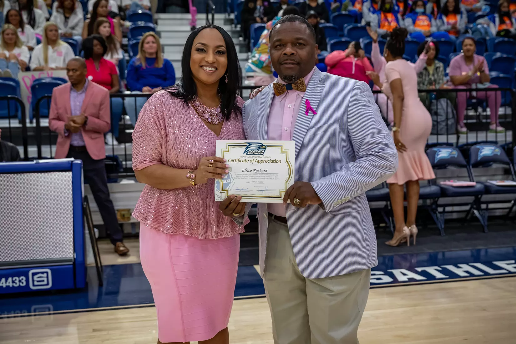 STATESBORO, GEORGIA - FEBRUARY 12: Georgia Southern Women’s Basketball faces the Coastal Carolina Chanticleers at Hanner Fieldhouse on February 12, 2022 in Statesboro, Georgia