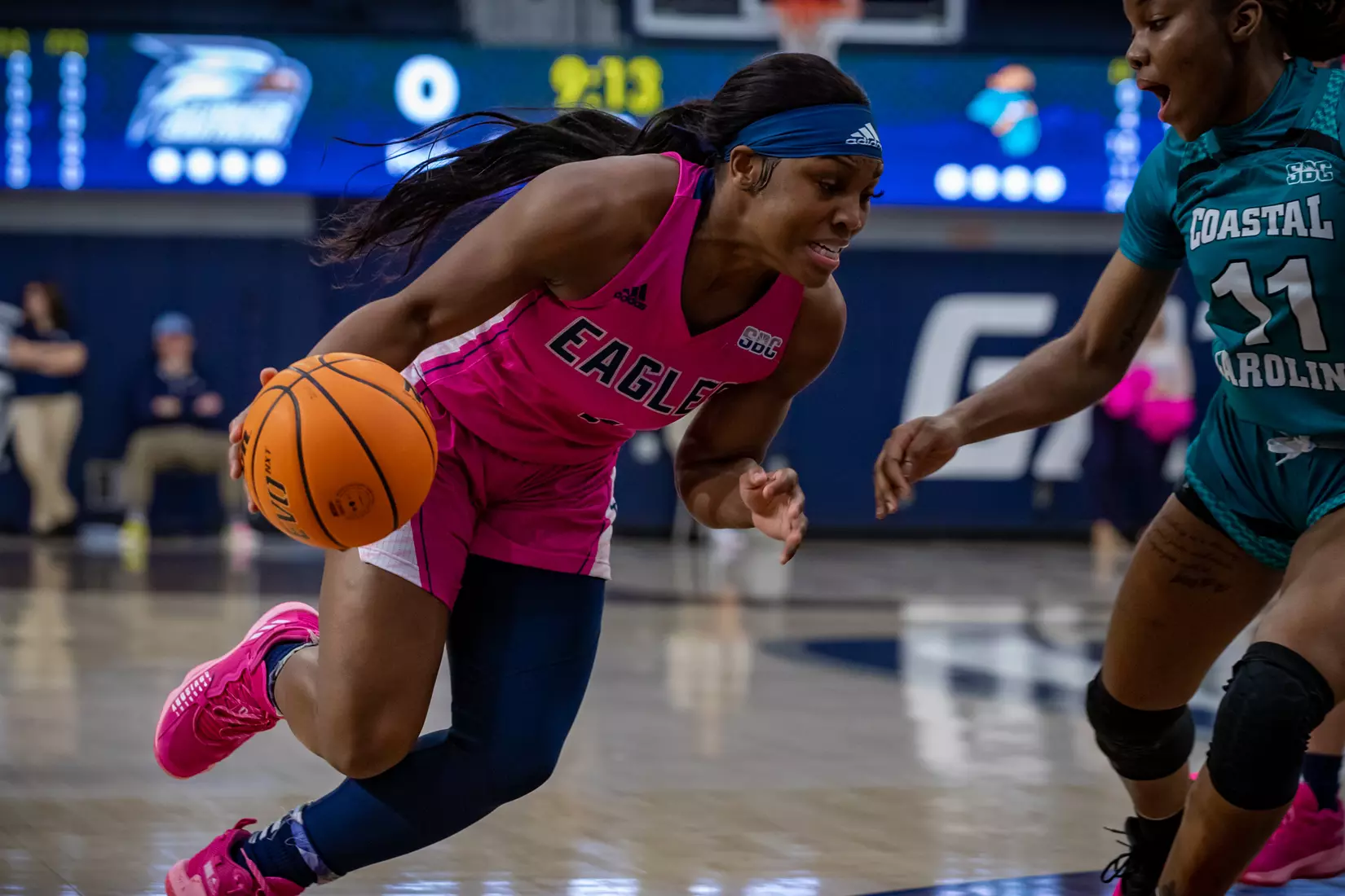 STATESBORO, GEORGIA - FEBRUARY 12: Georgia Southern Women’s Basketball faces the Coastal Carolina Chanticleers at Hanner Fieldhouse on February 12, 2022 in Statesboro, Georgia