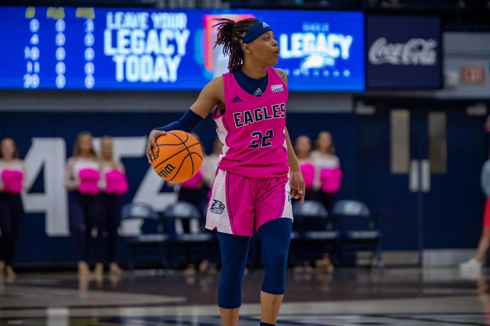 STATESBORO, GEORGIA - FEBRUARY 12: Georgia Southern Women’s Basketball faces the Coastal Carolina Chanticleers at Hanner Fieldhouse on February 12, 2022 in Statesboro, Georgia