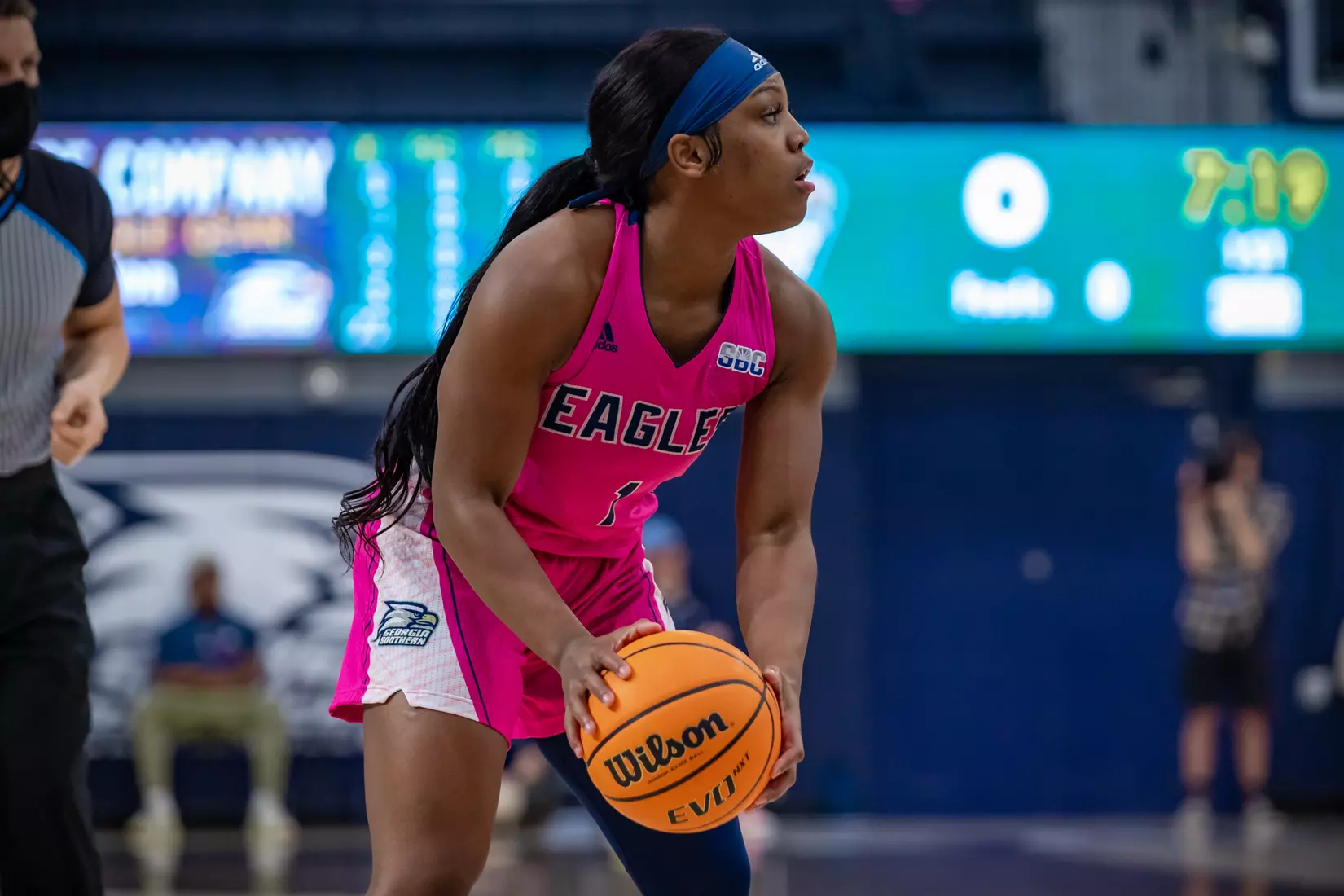 STATESBORO, GEORGIA - FEBRUARY 12: Georgia Southern Women’s Basketball faces the Coastal Carolina Chanticleers at Hanner Fieldhouse on February 12, 2022 in Statesboro, Georgia