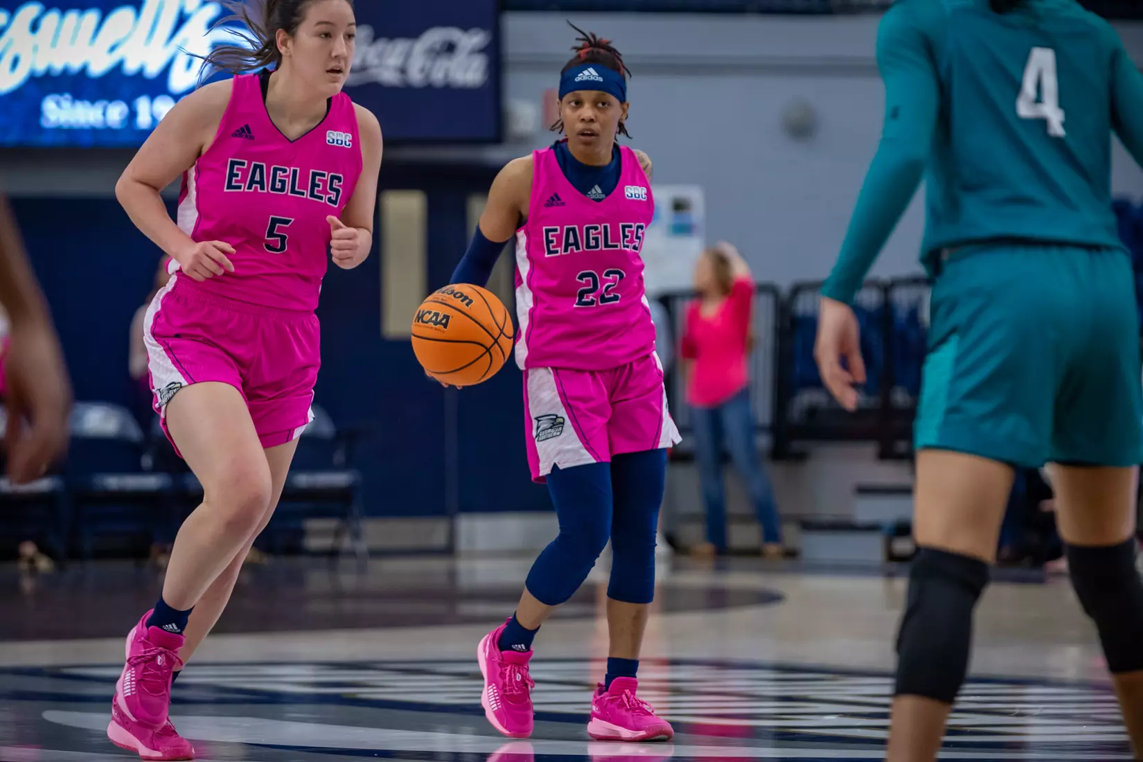 STATESBORO, GEORGIA - FEBRUARY 12: Georgia Southern Women’s Basketball faces the Coastal Carolina Chanticleers at Hanner Fieldhouse on February 12, 2022 in Statesboro, Georgia