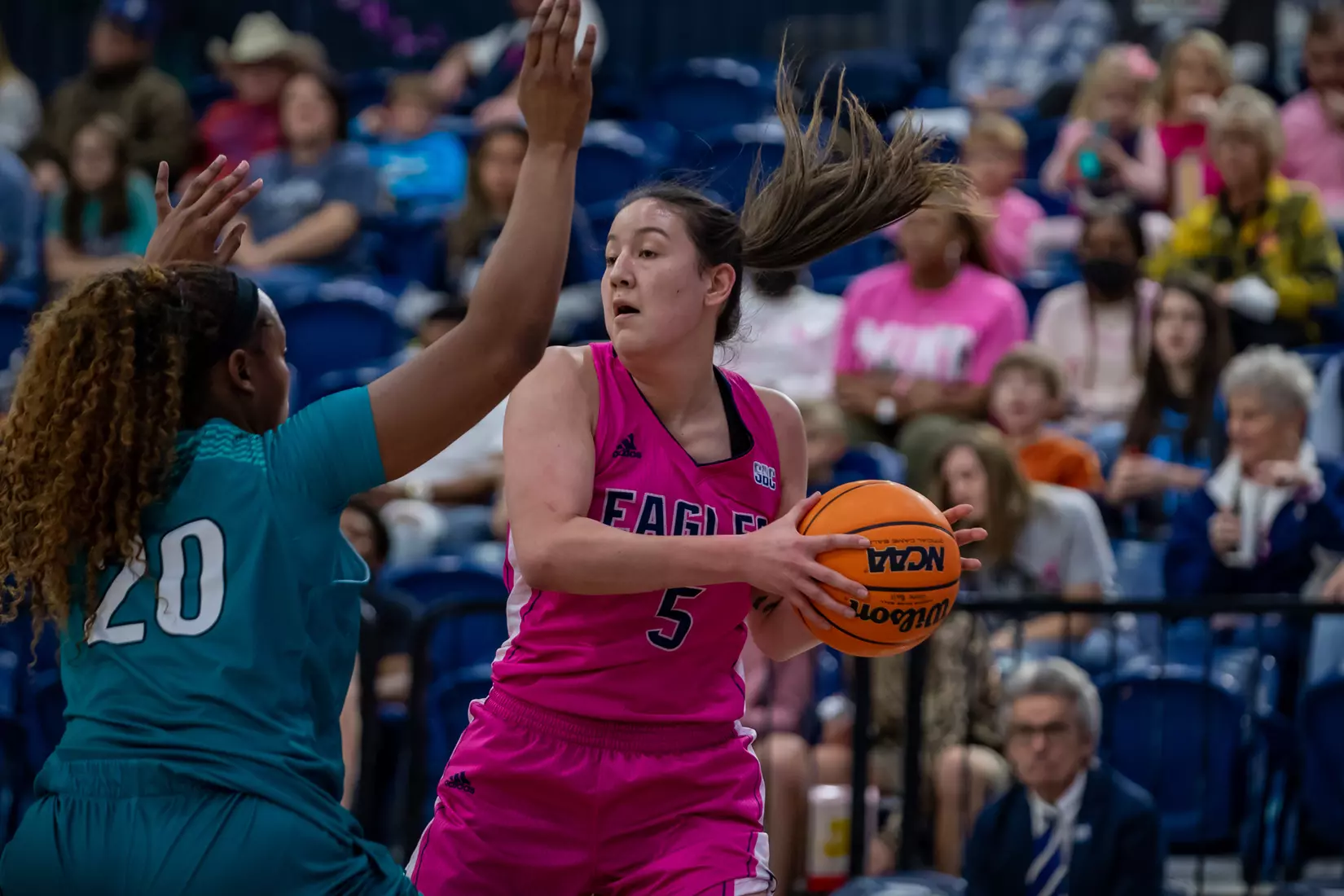STATESBORO, GEORGIA - FEBRUARY 12: Georgia Southern Women’s Basketball faces the Coastal Carolina Chanticleers at Hanner Fieldhouse on February 12, 2022 in Statesboro, Georgia