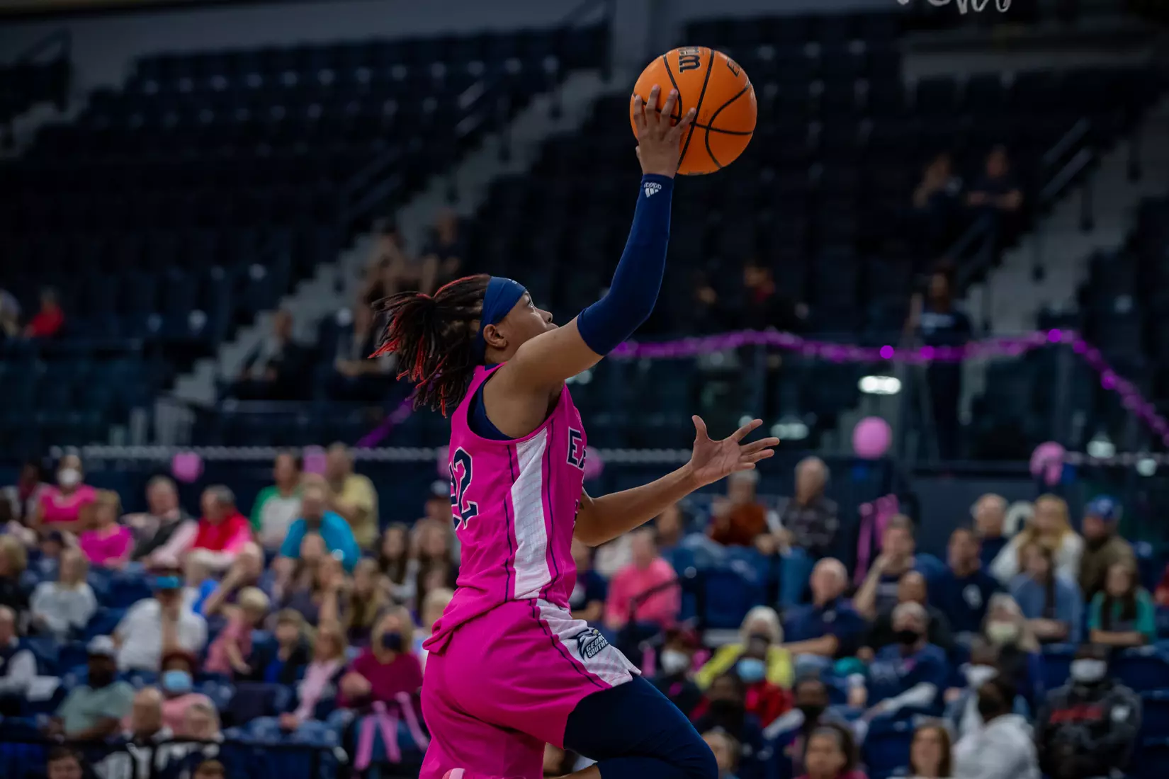 STATESBORO, GEORGIA - FEBRUARY 12: Georgia Southern Women’s Basketball faces the Coastal Carolina Chanticleers at Hanner Fieldhouse on February 12, 2022 in Statesboro, Georgia