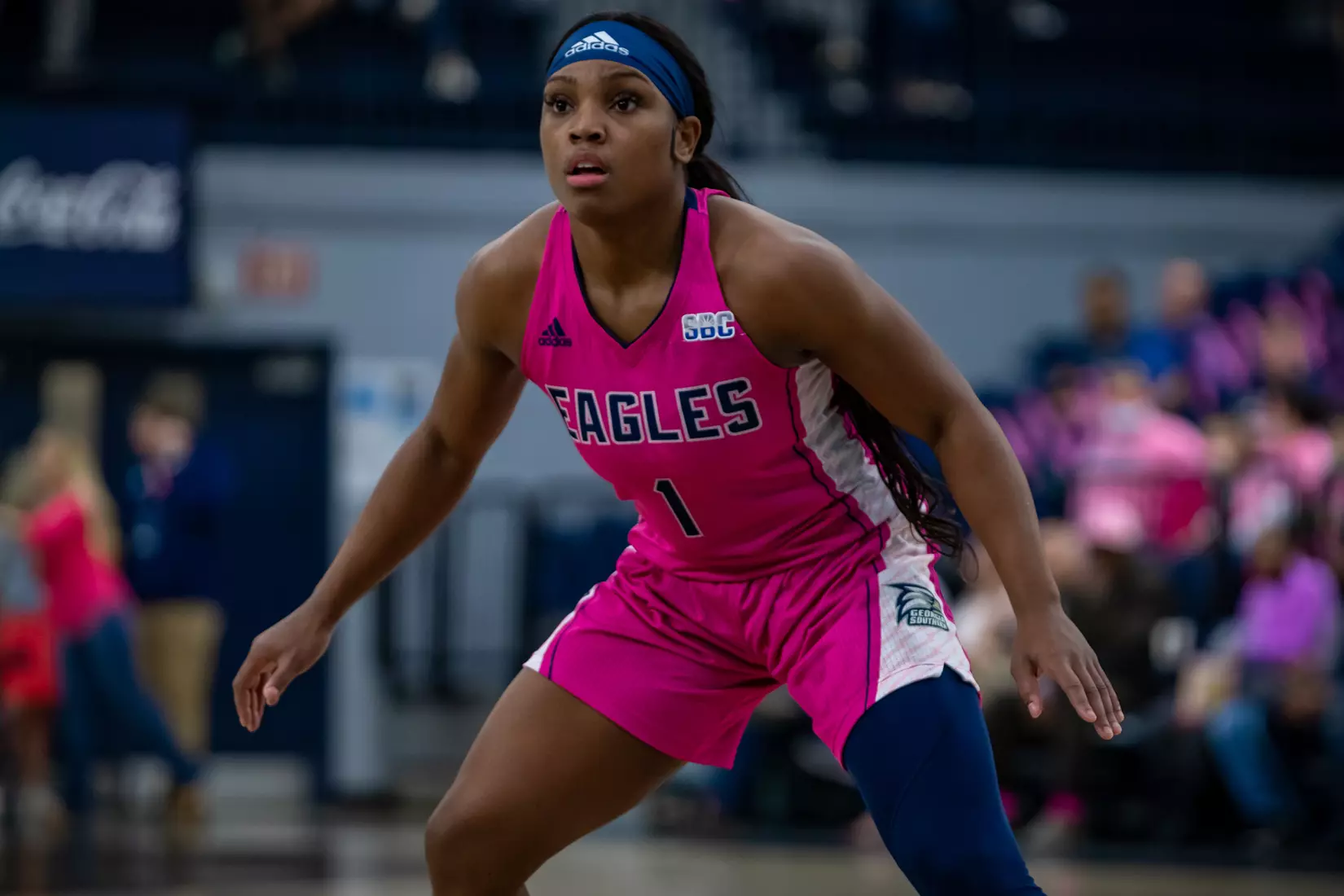 STATESBORO, GEORGIA - FEBRUARY 12: Georgia Southern Women’s Basketball faces the Coastal Carolina Chanticleers at Hanner Fieldhouse on February 12, 2022 in Statesboro, Georgia
