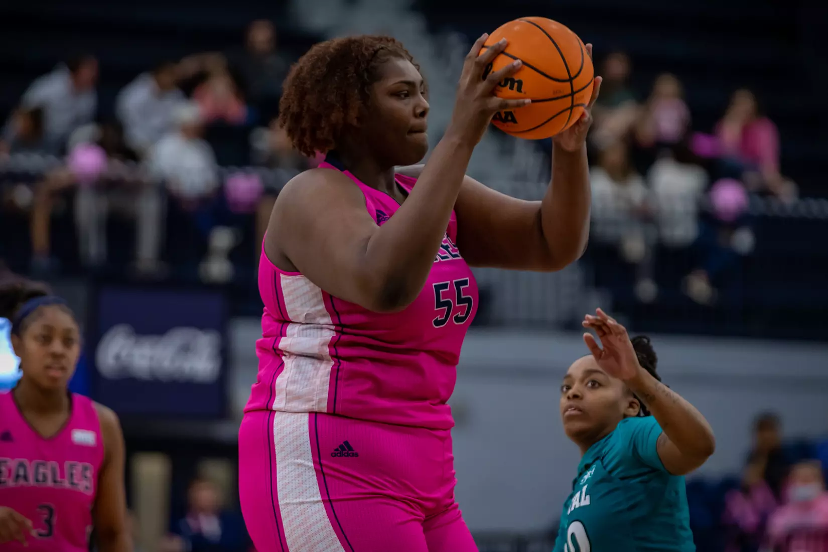 STATESBORO, GEORGIA - FEBRUARY 12: Georgia Southern Women’s Basketball faces the Coastal Carolina Chanticleers at Hanner Fieldhouse on February 12, 2022 in Statesboro, Georgia