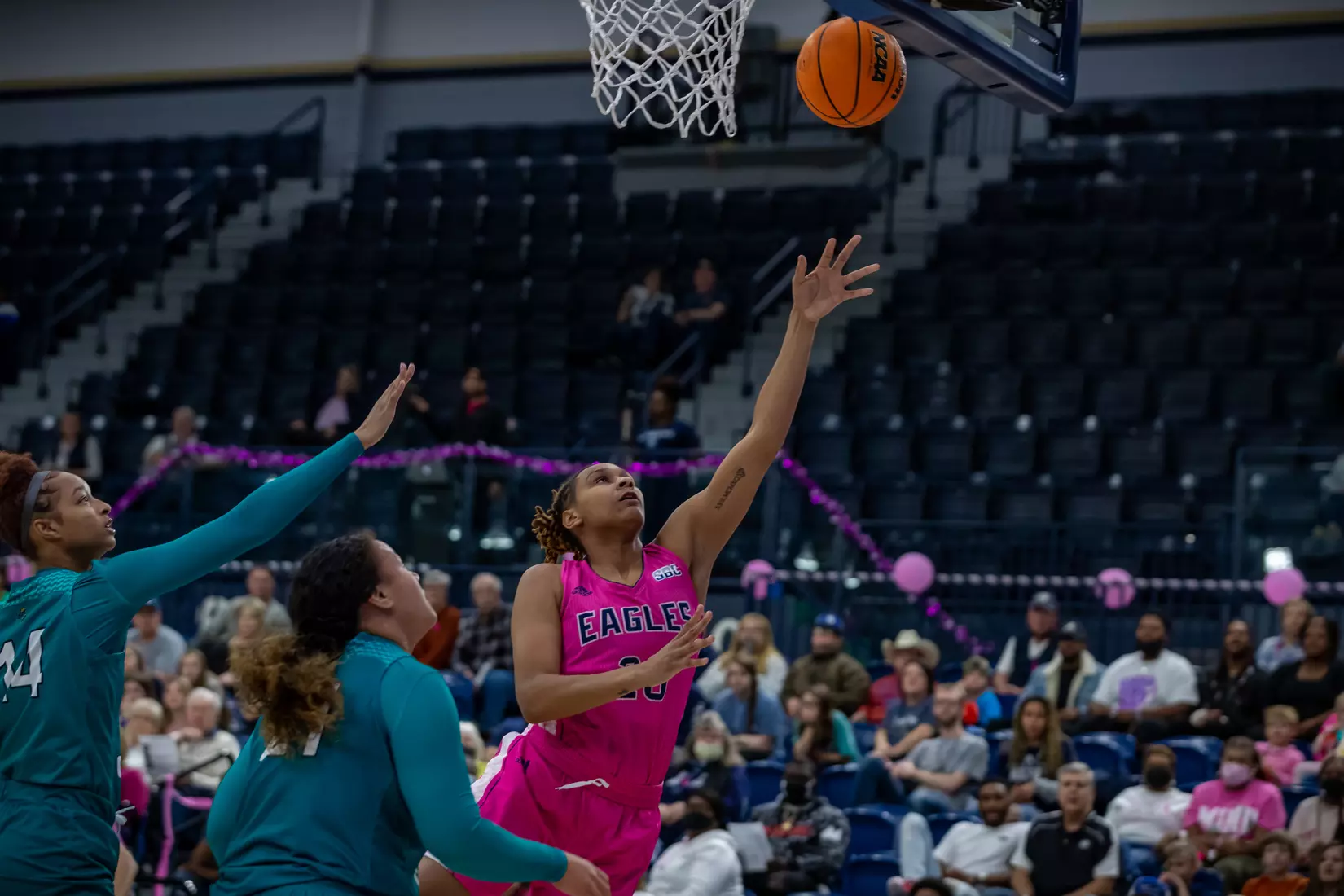 STATESBORO, GEORGIA - FEBRUARY 12: Georgia Southern Women’s Basketball faces the Coastal Carolina Chanticleers at Hanner Fieldhouse on February 12, 2022 in Statesboro, Georgia