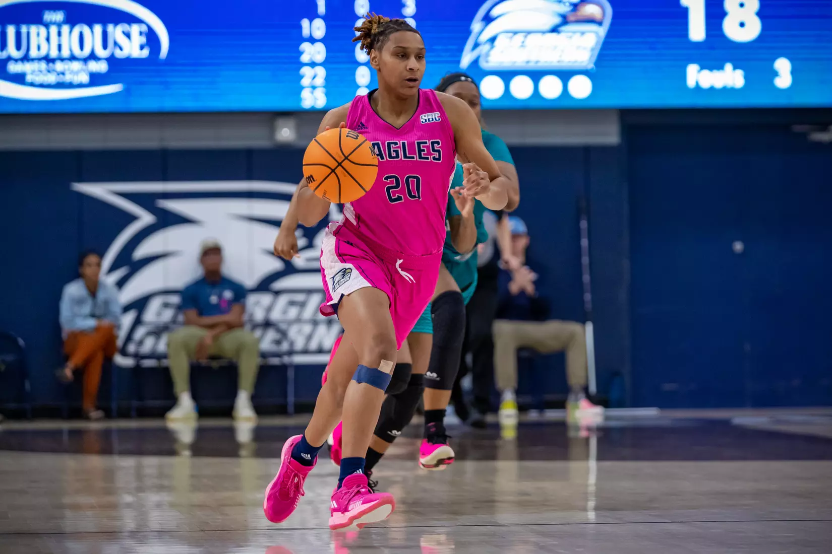 STATESBORO, GEORGIA - FEBRUARY 12: Georgia Southern Women’s Basketball faces the Coastal Carolina Chanticleers at Hanner Fieldhouse on February 12, 2022 in Statesboro, Georgia