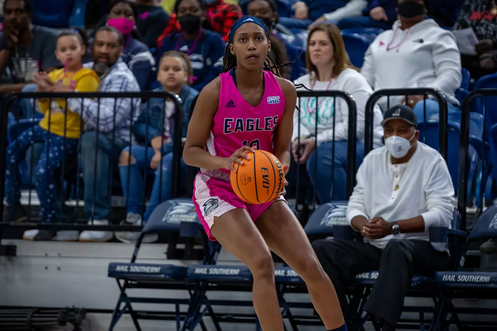 STATESBORO, GEORGIA - FEBRUARY 12: Georgia Southern Women’s Basketball faces the Coastal Carolina Chanticleers at Hanner Fieldhouse on February 12, 2022 in Statesboro, Georgia