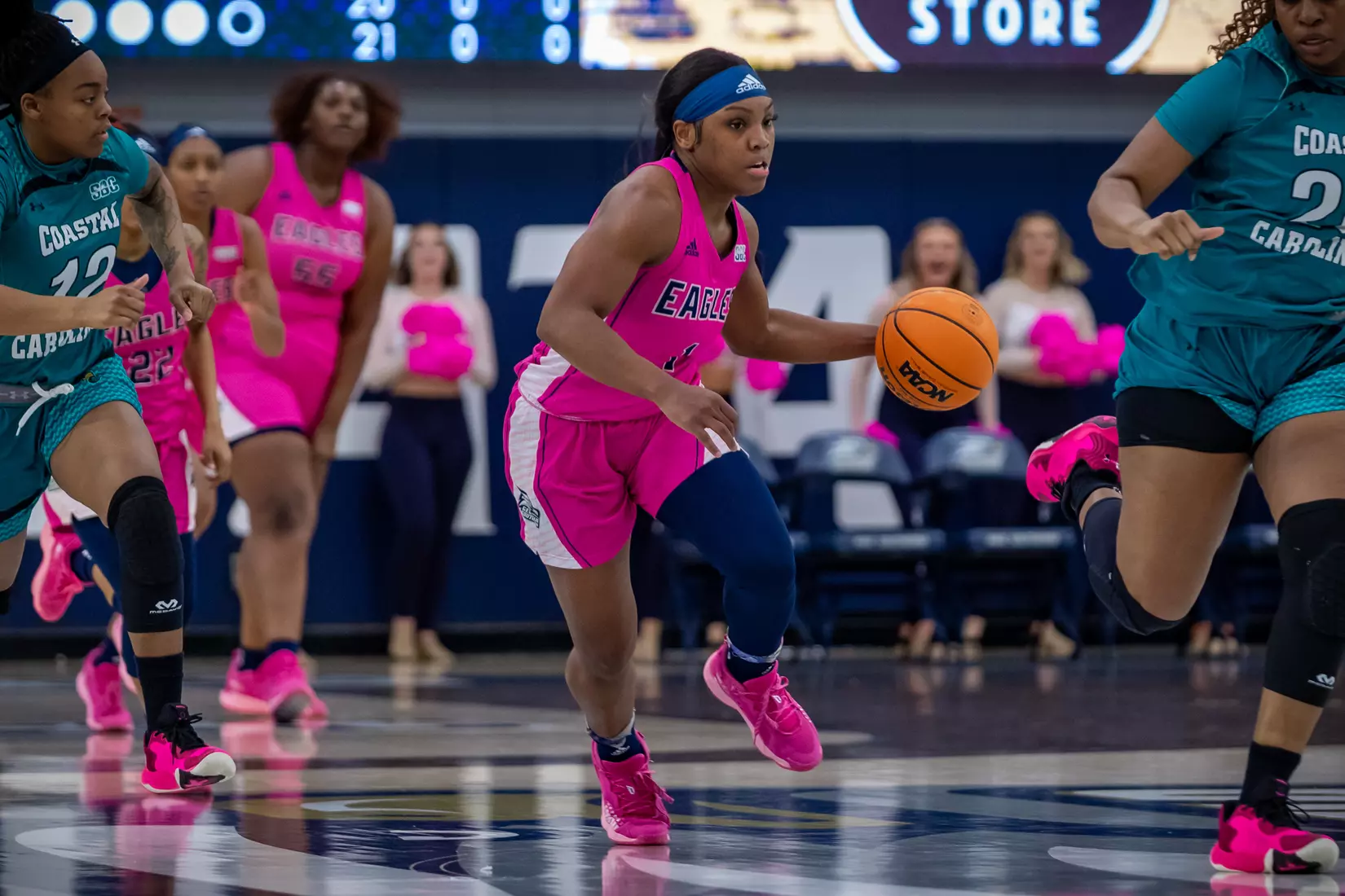 STATESBORO, GEORGIA - FEBRUARY 12: Georgia Southern Women’s Basketball faces the Coastal Carolina Chanticleers at Hanner Fieldhouse on February 12, 2022 in Statesboro, Georgia