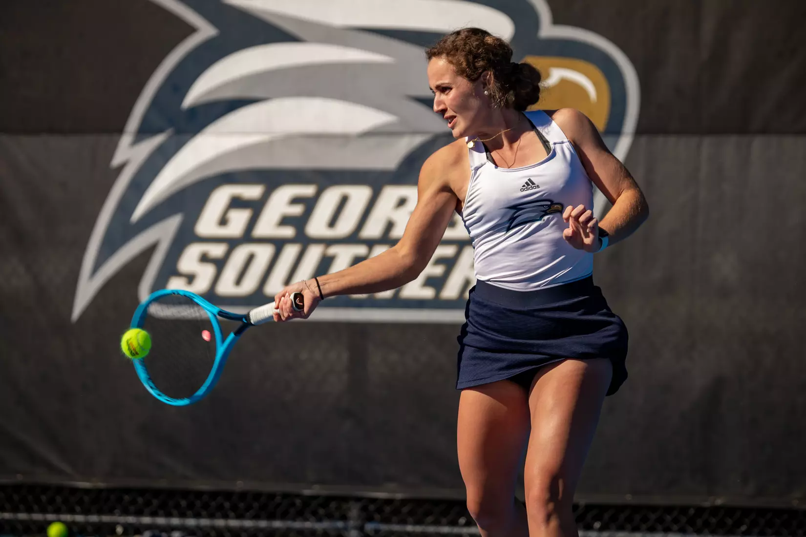 STATESBORO, GEORGIA - FEBRUARY 9: Georgia Southern Women’s Tennis faces College of Charleston at the Wallis Tennis Center February 9, 2022 in Statesboro, Georgia