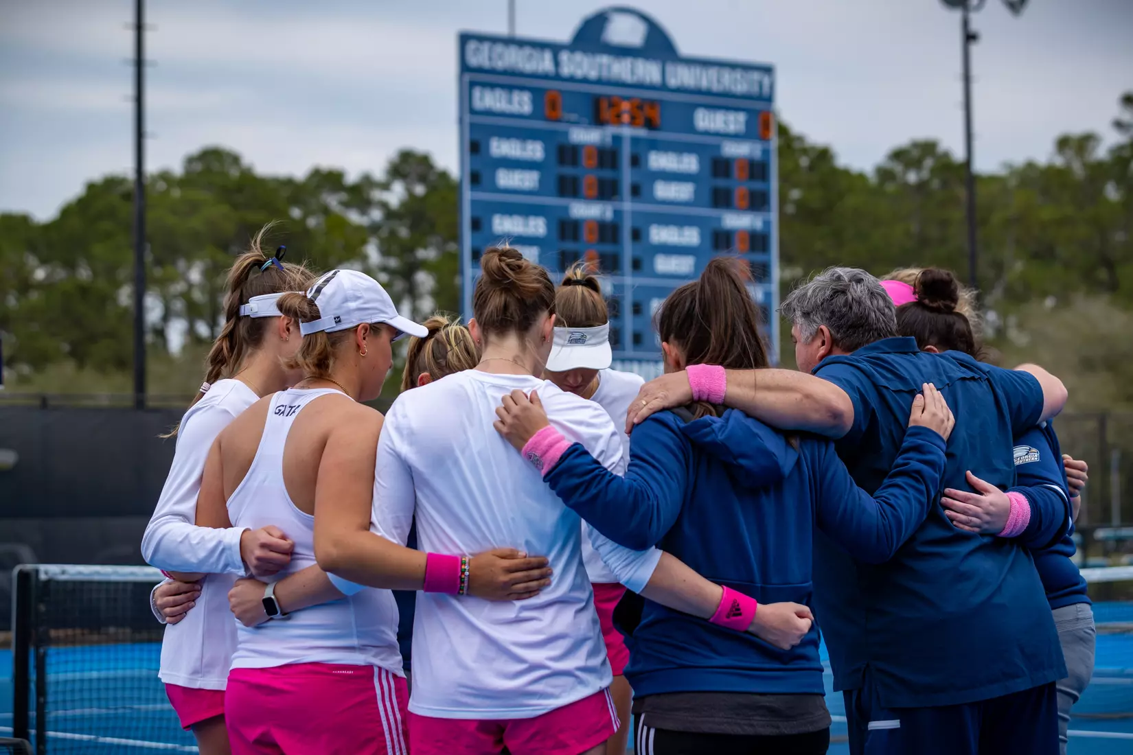 STATESBORO, GEORGIA - FEBRUARY 13: Georgia Southern Women’s Tennis faces the South Carolina State Bulldogs at the Wallis Tennis Center on February 13, 2022 in Statesboro, Georgia