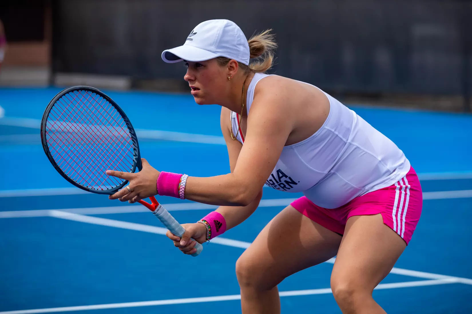 STATESBORO, GEORGIA - FEBRUARY 13: Georgia Southern Women’s Tennis faces the South Carolina State Bulldogs at the Wallis Tennis Center on February 13, 2022 in Statesboro, Georgia