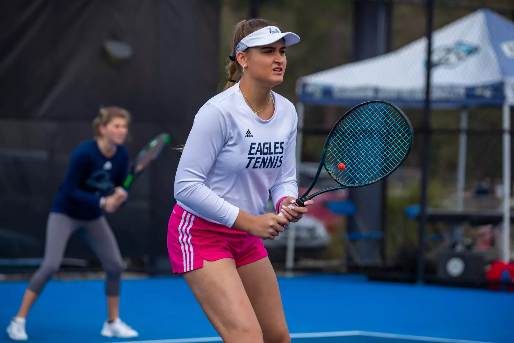 STATESBORO, GEORGIA - FEBRUARY 13: Georgia Southern Women’s Tennis faces the South Carolina State Bulldogs at the Wallis Tennis Center on February 13, 2022 in Statesboro, Georgia