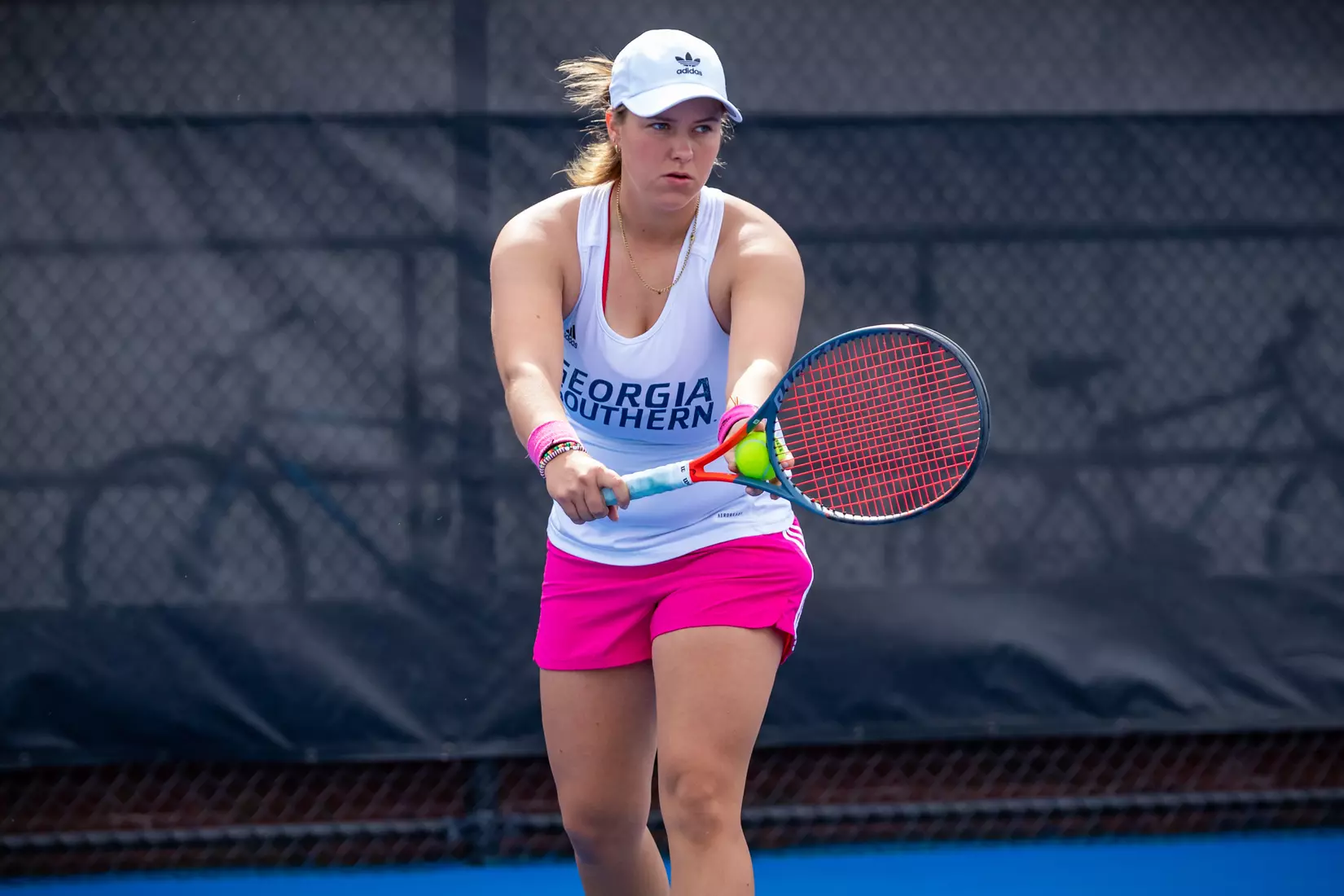STATESBORO, GEORGIA - FEBRUARY 13: Georgia Southern Women’s Tennis faces the South Carolina State Bulldogs at the Wallis Tennis Center on February 13, 2022 in Statesboro, Georgia