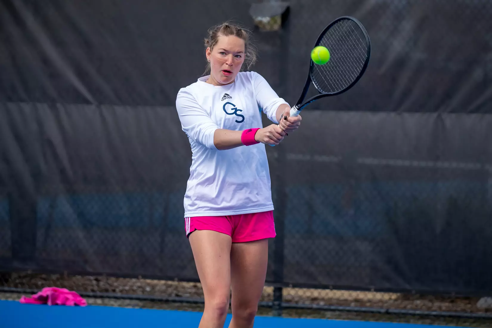 STATESBORO, GEORGIA - FEBRUARY 13: Georgia Southern Women’s Tennis faces the South Carolina State Bulldogs at the Wallis Tennis Center on February 13, 2022 in Statesboro, Georgia
