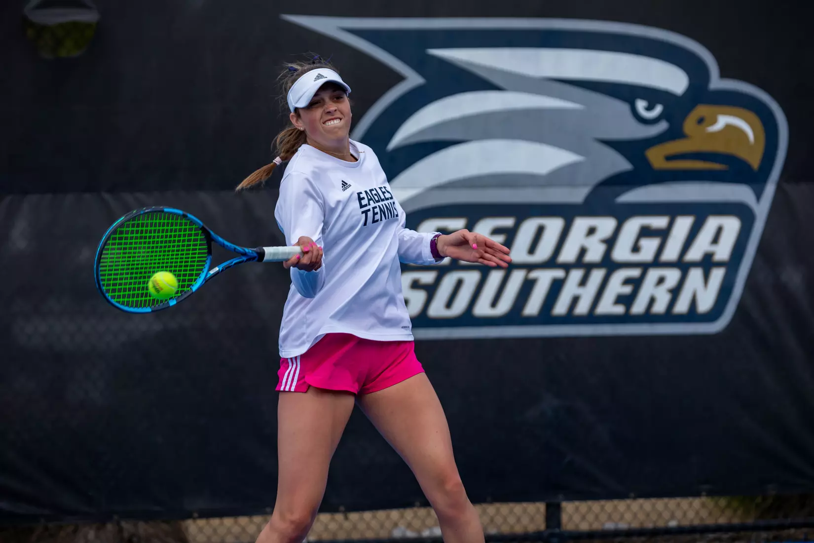 STATESBORO, GEORGIA - FEBRUARY 13: Georgia Southern Women’s Tennis faces the South Carolina State Bulldogs at the Wallis Tennis Center on February 13, 2022 in Statesboro, Georgia