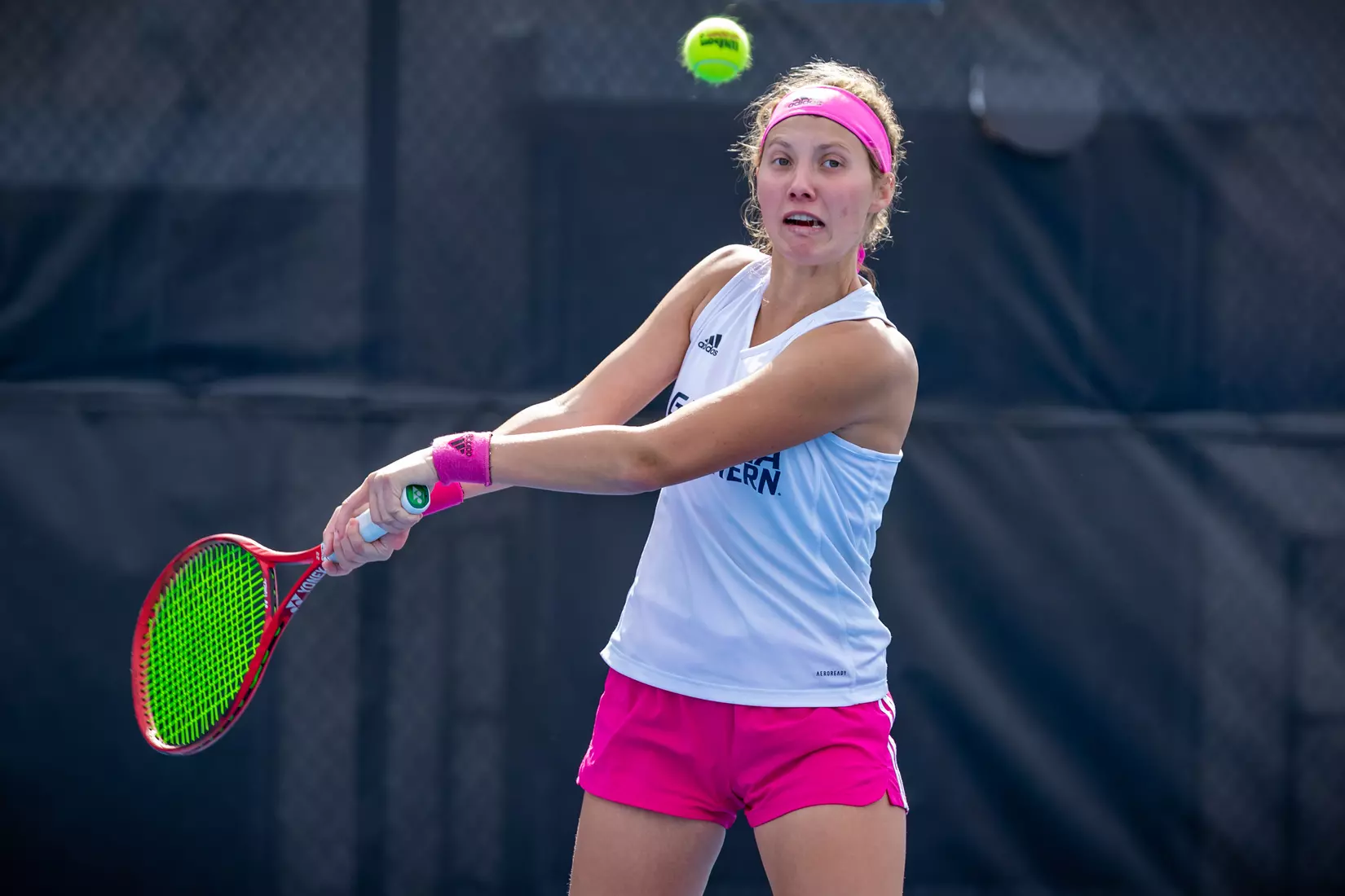 STATESBORO, GEORGIA - FEBRUARY 13: Georgia Southern Women’s Tennis faces the South Carolina State Bulldogs at the Wallis Tennis Center on February 13, 2022 in Statesboro, Georgia